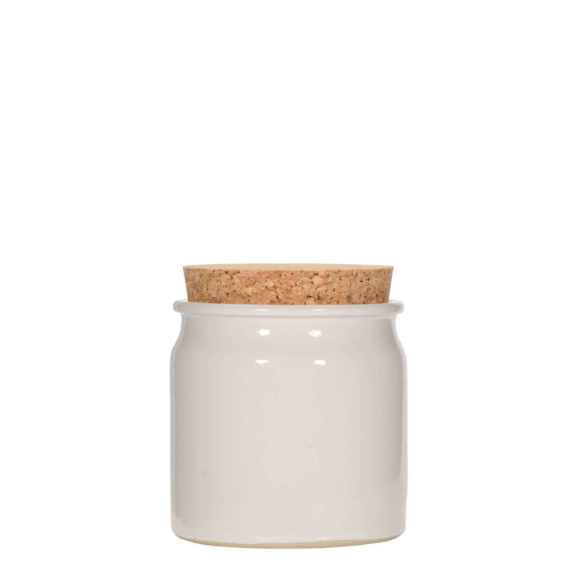 160 ml Vasetto in ceramica/grès, bianco, imboccatura: fascetta