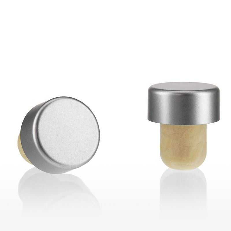 Tappo a vite 19 mm, plastica, argento, per bocca: sughero Tappo a vite 19 mm, plastica, argento, per bocca: sughero
