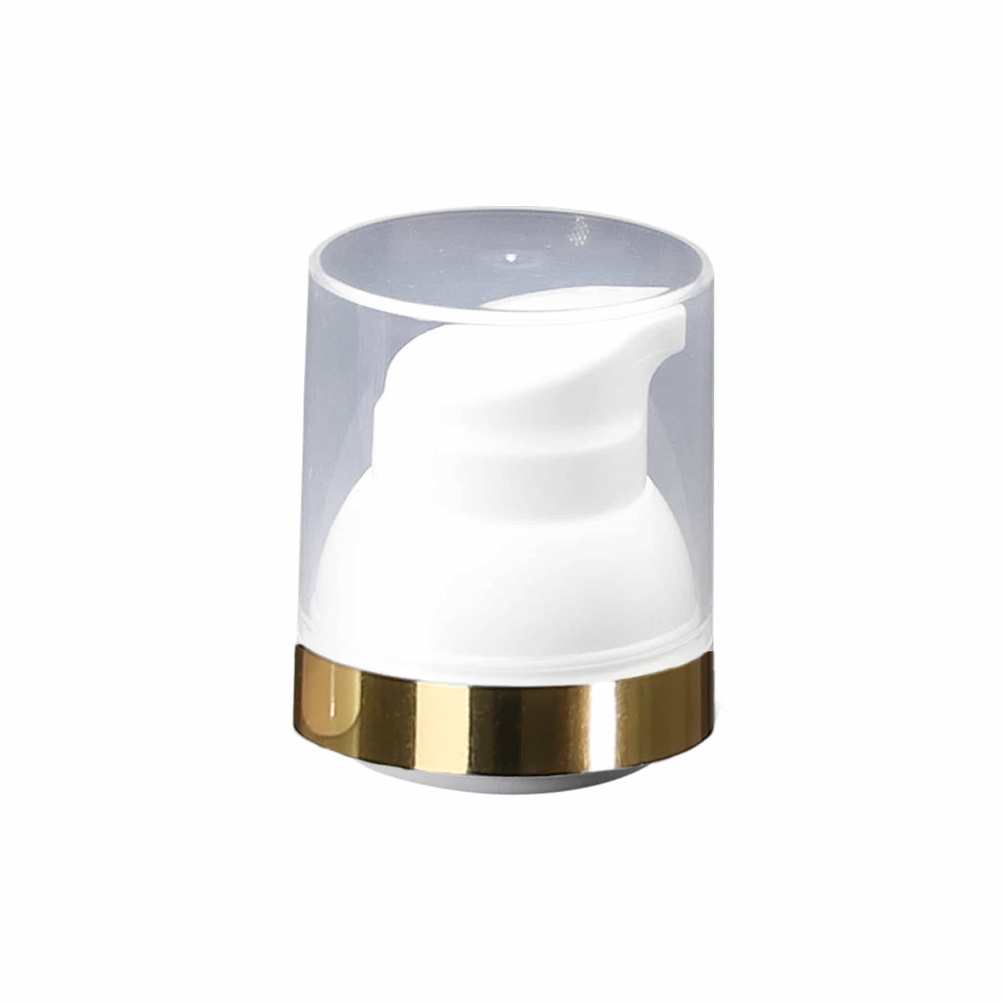 Testa pompa dosatrice airless 'Mezzo', plastica PP, bianca Testa pompa dosatrice airless 'Mezzo', plastica PP, bianca