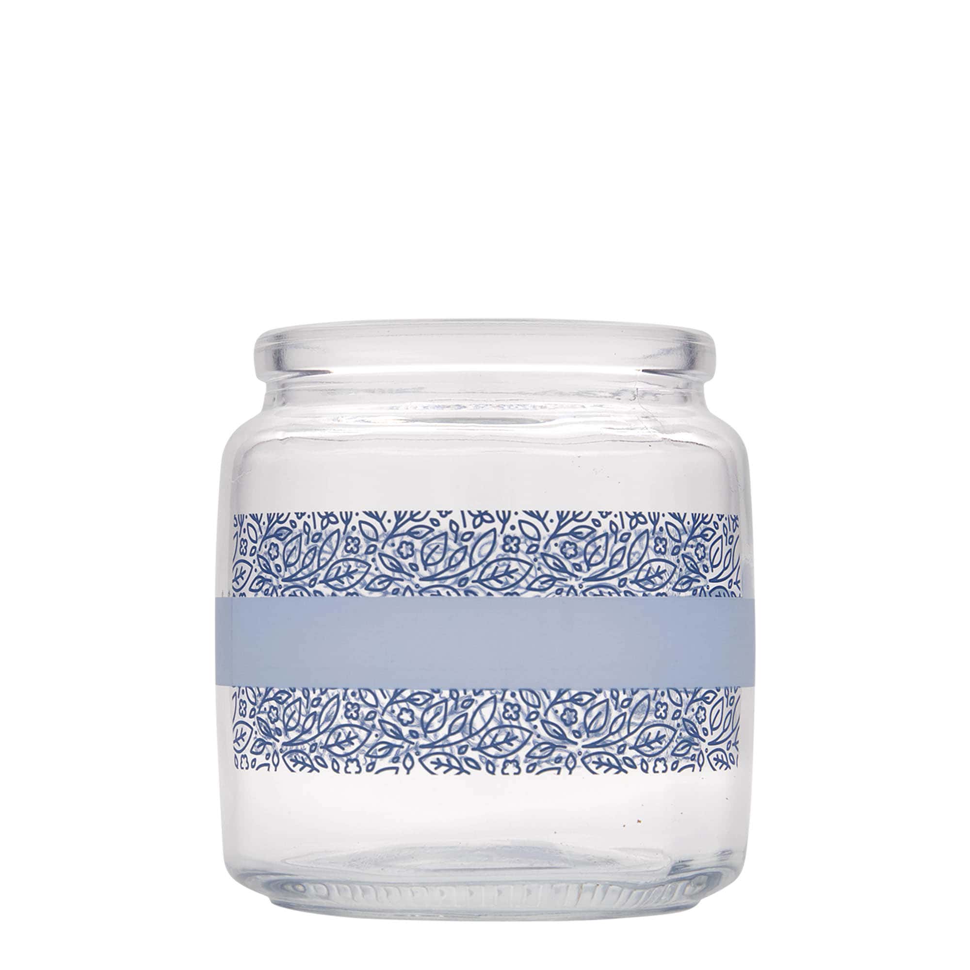 750 ml Vetro con tappo di sughero 'Giara', motivo: Naturalmente blu, bocca: sughero