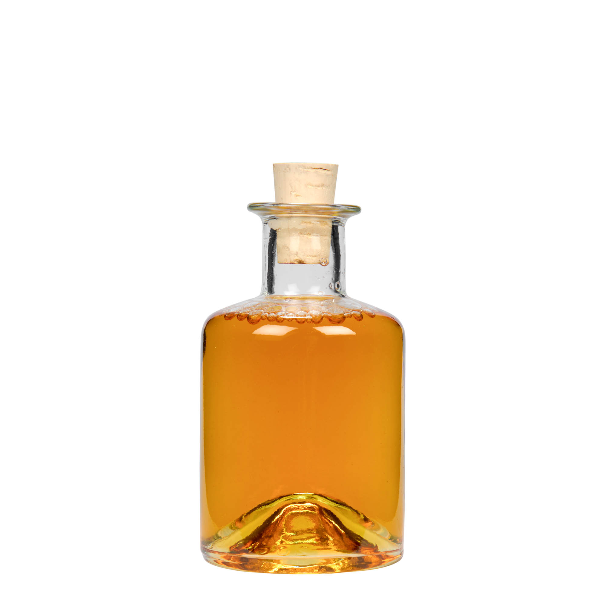 Bottiglia di vetro da 200 ml da farmacista, bocca: tappo di sughero Bottiglia di vetro da 200 ml da farmacista, bocca: tappo di sughero