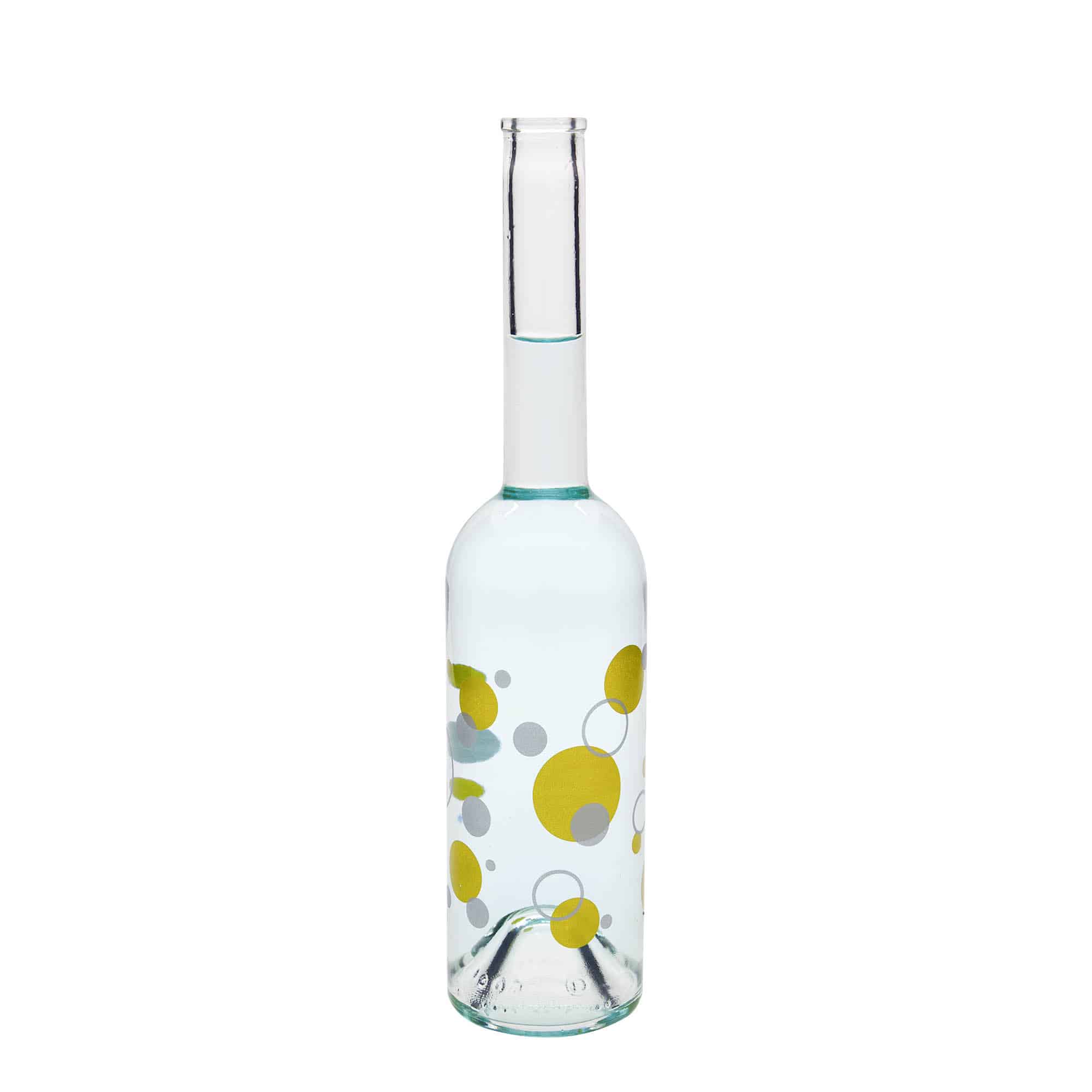 Bottiglia di vetro da 500 ml 'Opera', motivo: punti, bocca: tappo di sughero Bottiglia di vetro da 500 ml 'Opera', motivo: punti, bocca: tappo di sughero