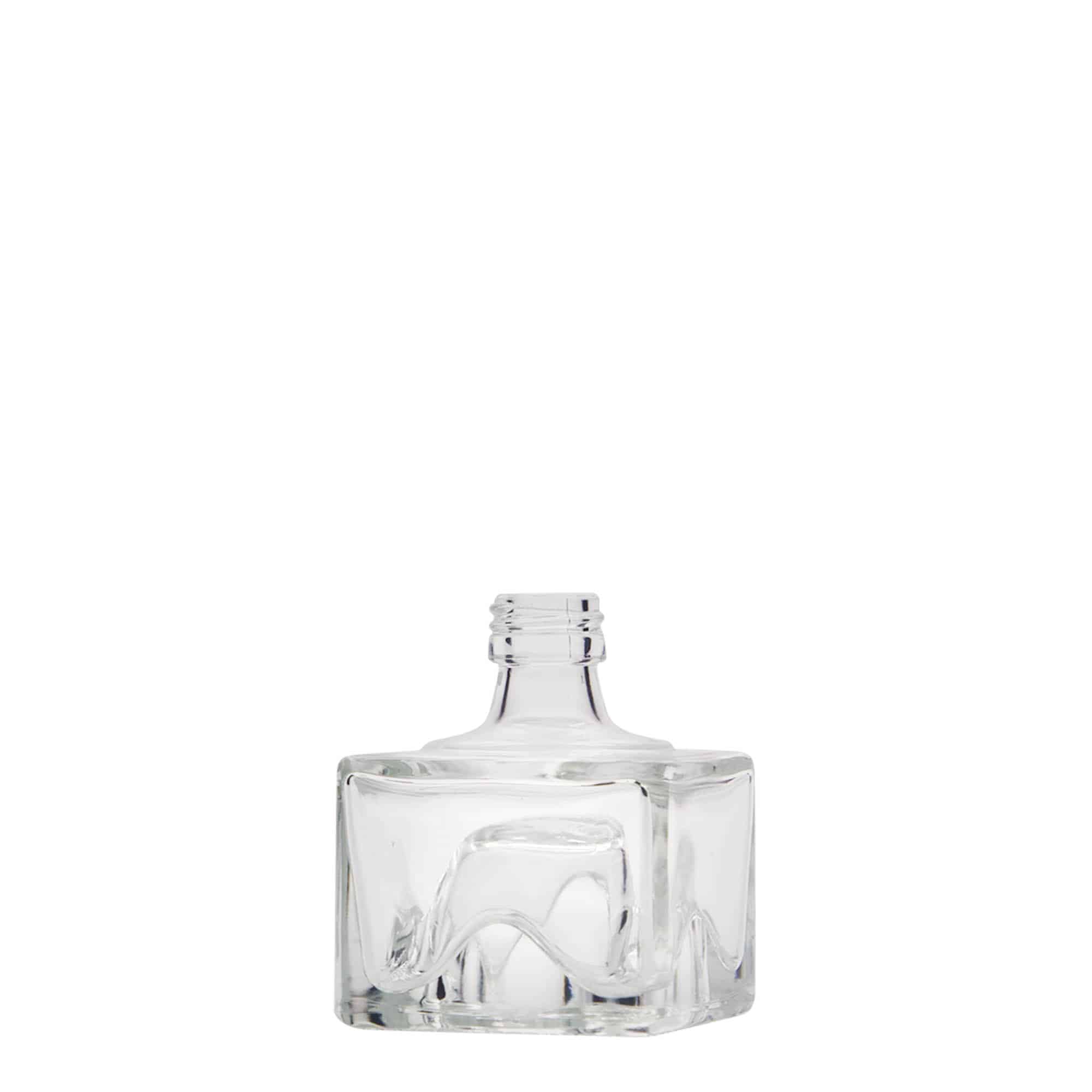 Bottiglia di vetro da 40 ml 'Cocolores', quadrata, bocca: PP 18