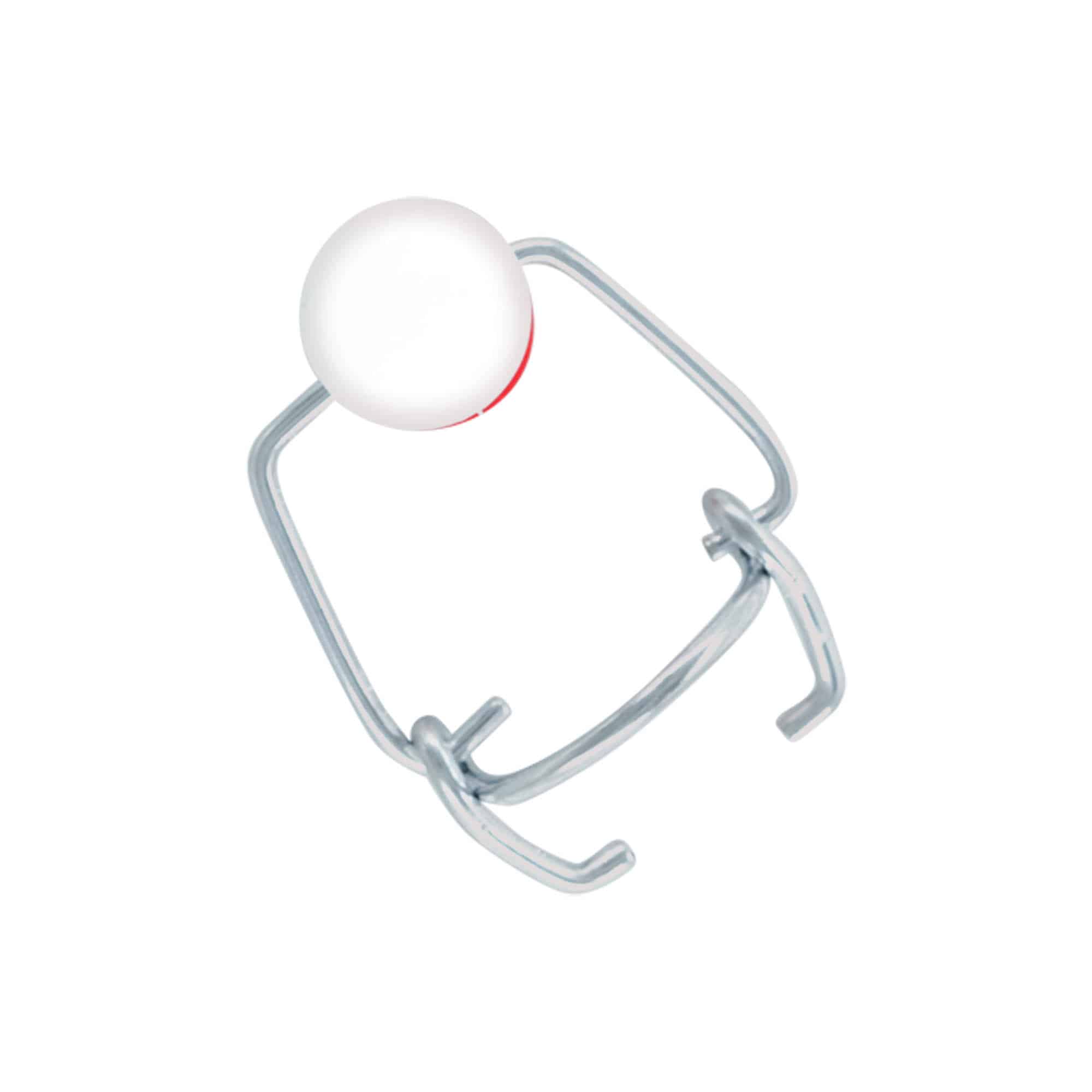 Chiusura a clip mini, plastica, rosso-bianco Chiusura a clip mini, plastica, rosso-bianco