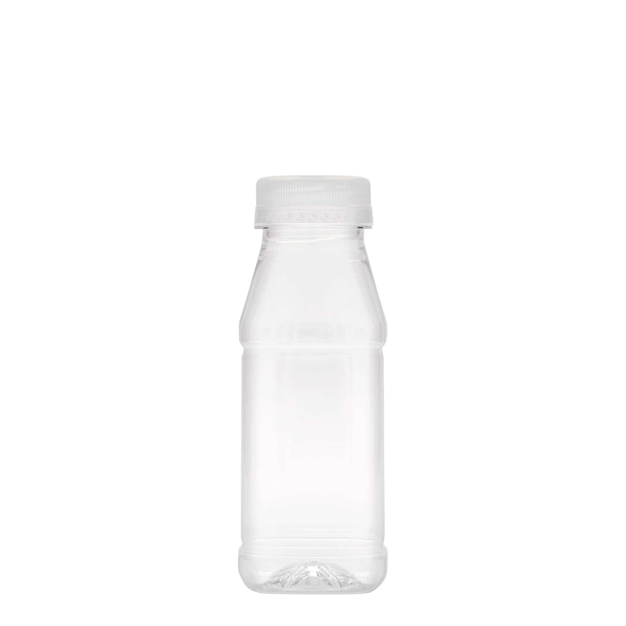 250 ml Bottiglia PET 'Milk and Juice Carré', quadrata, plastica, imboccatura: 38 mm