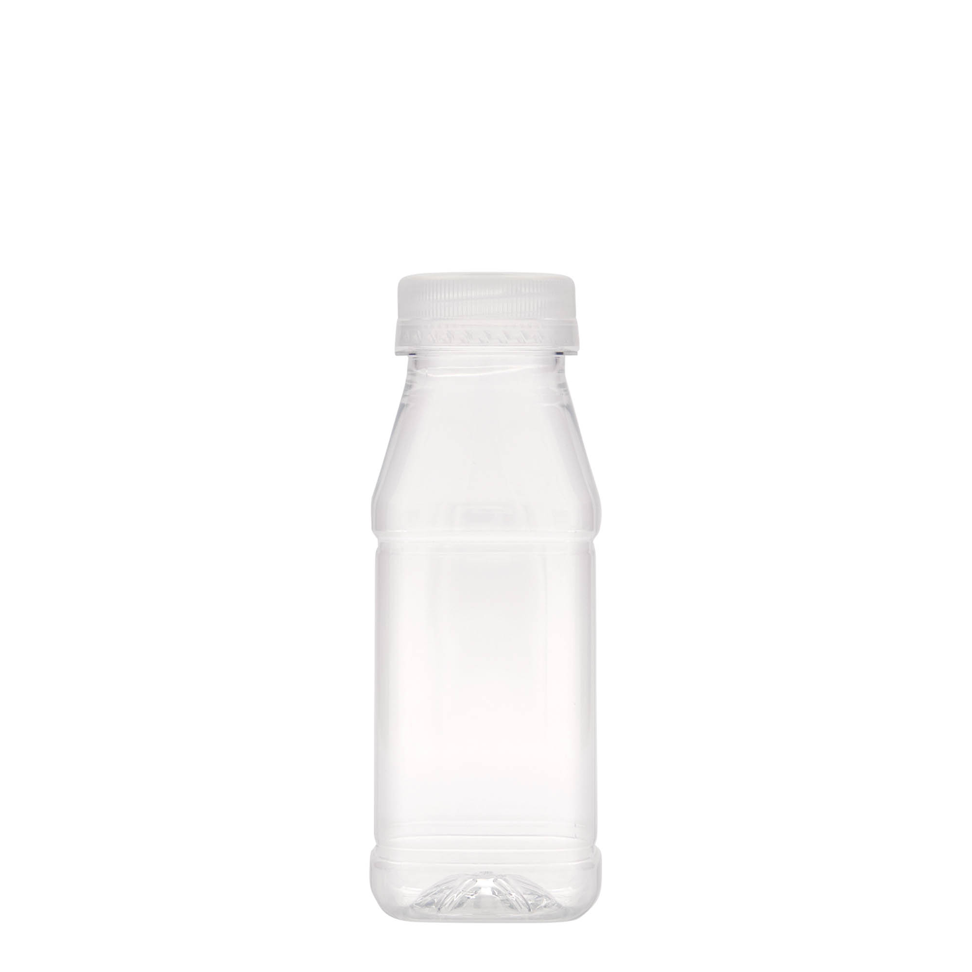 Bottiglia PET da 250 ml 'Milk and Juice Carré', quadrata, plastica, bocca: 38 mm Bottiglia PET da 250 ml 'Milk and Juice Carré', quadrata, plastica, bocca: 38 mm