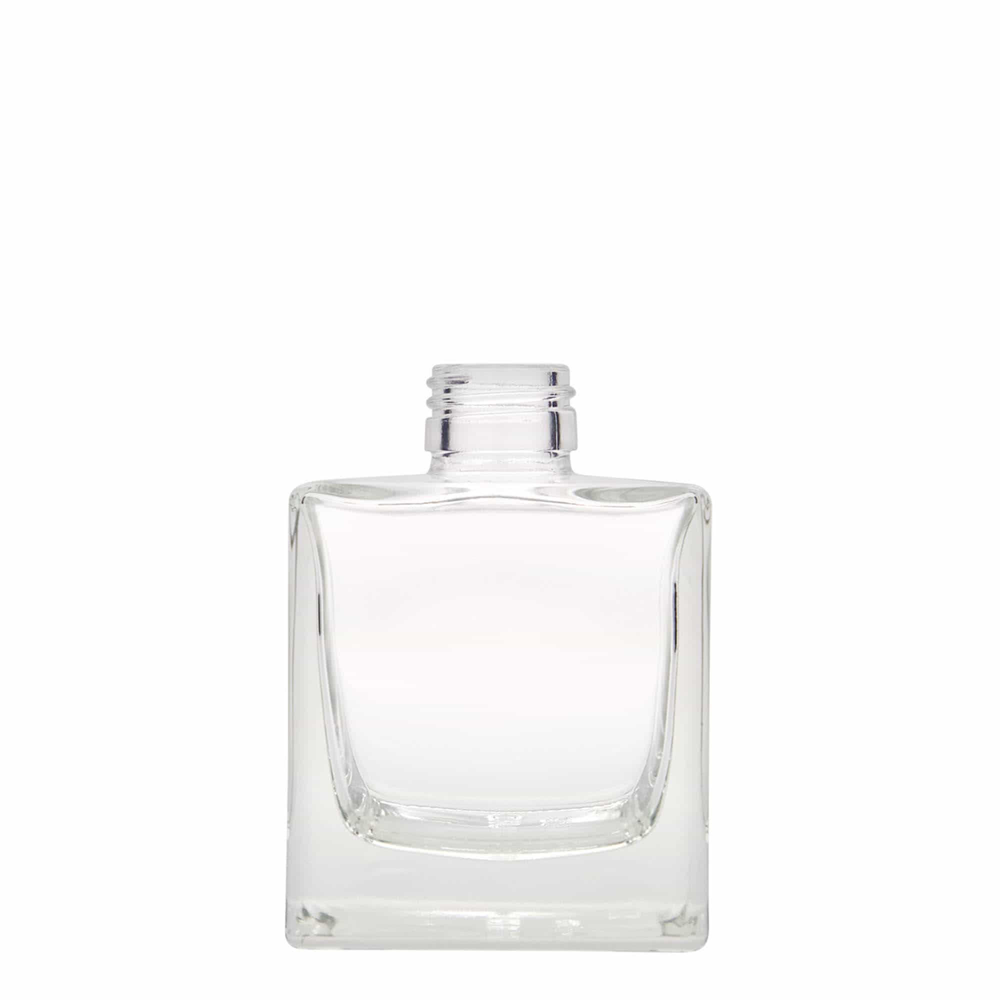200 ml Bottiglia di vetro 'Cube', quadrata, imboccatura: PP 28 200 ml Bottiglia di vetro 'Cube', quadrata, imboccatura: PP 28