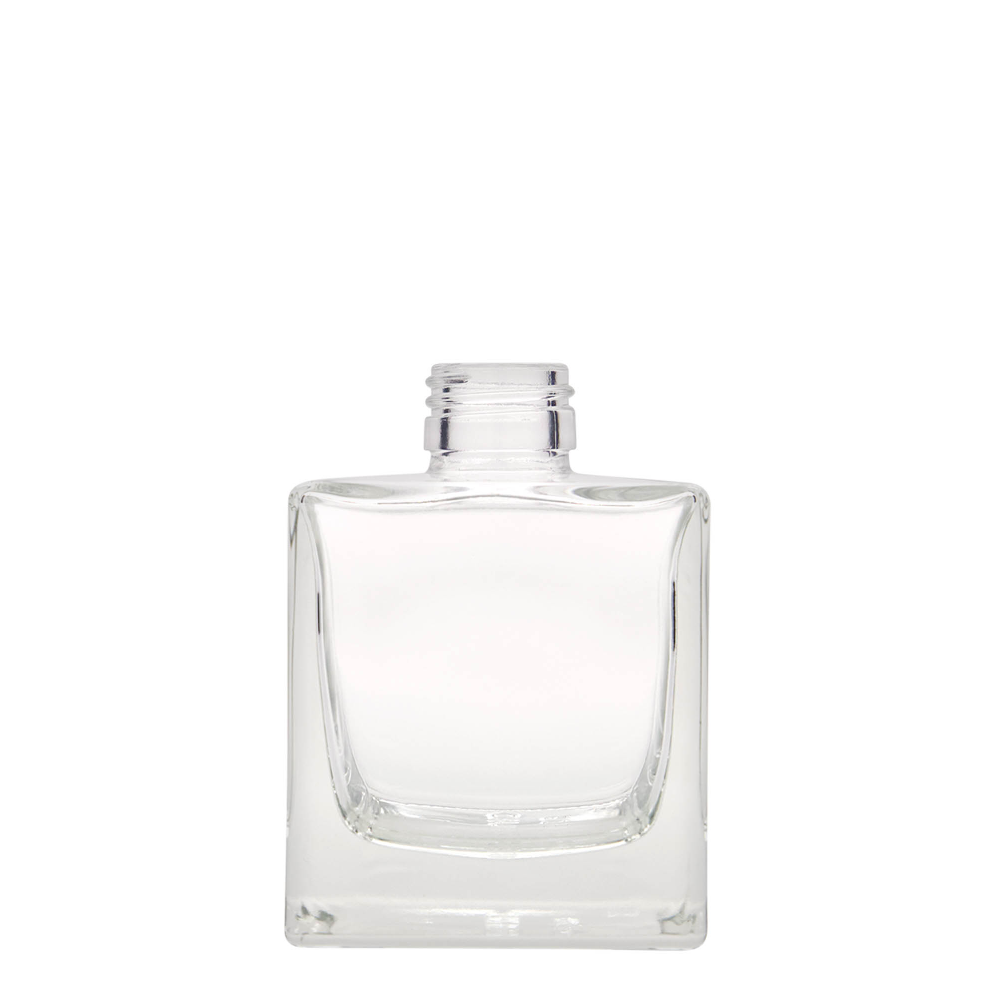 Bottiglia di vetro da 200 ml 'Cube', quadrata, bocca: PP 28 Bottiglia di vetro da 200 ml 'Cube', quadrata, bocca: PP 28