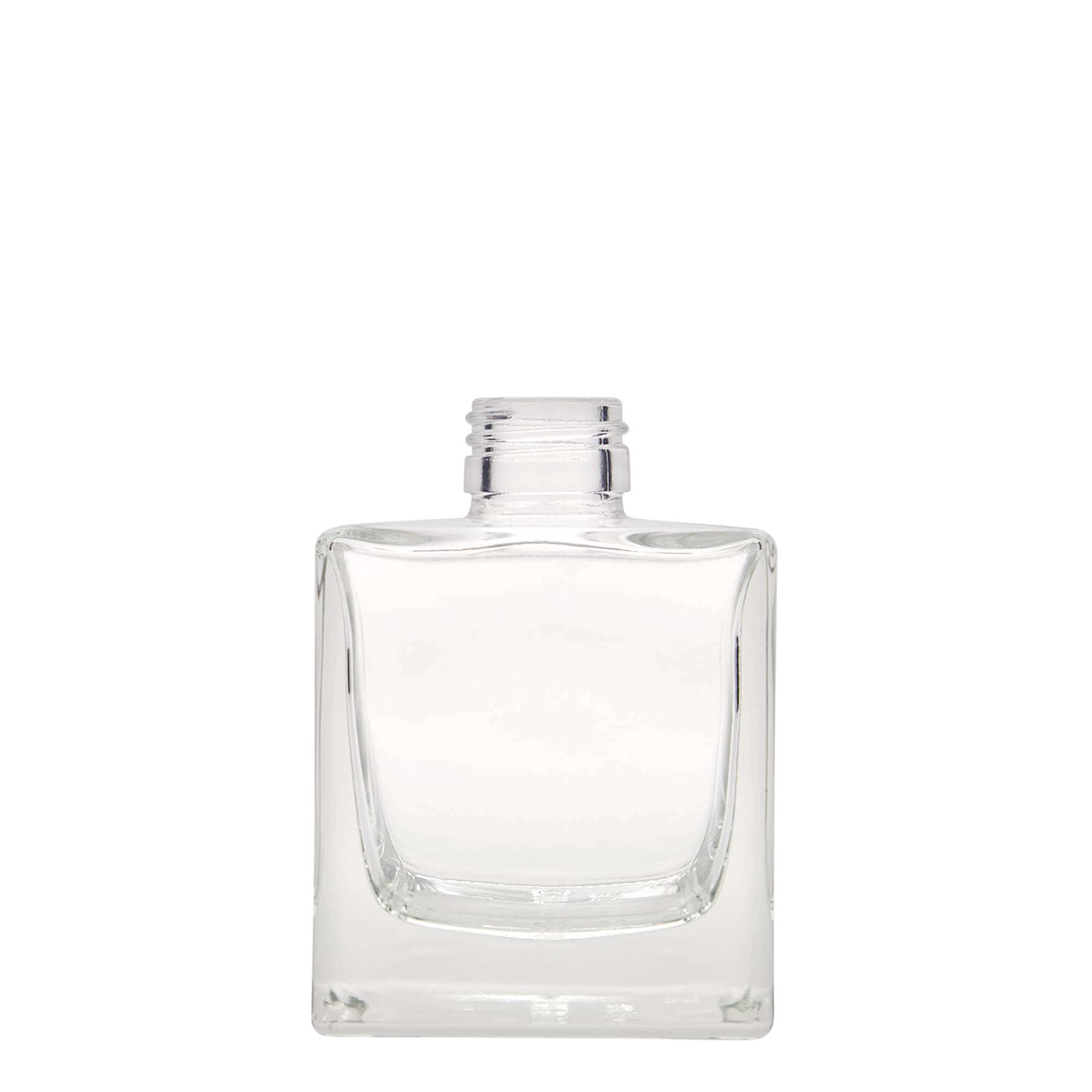 Bottiglia di vetro da 200 ml 'Cube', quadrata, bocca: PP 28