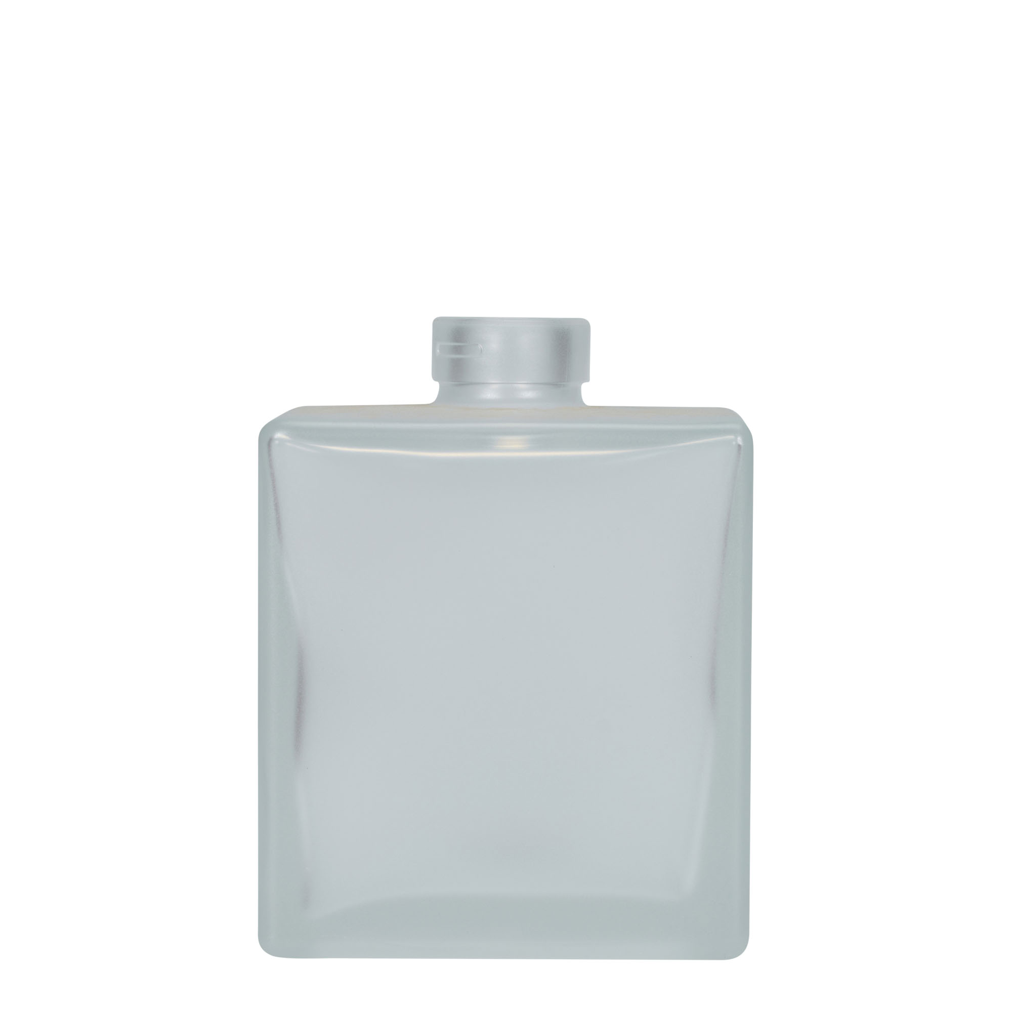 Bottiglia di vetro da 500 ml 'Cube', quadrata, ghiacciata, bocca: sughero Bottiglia di vetro da 500 ml 'Cube', quadrata, ghiacciata, bocca: sughero