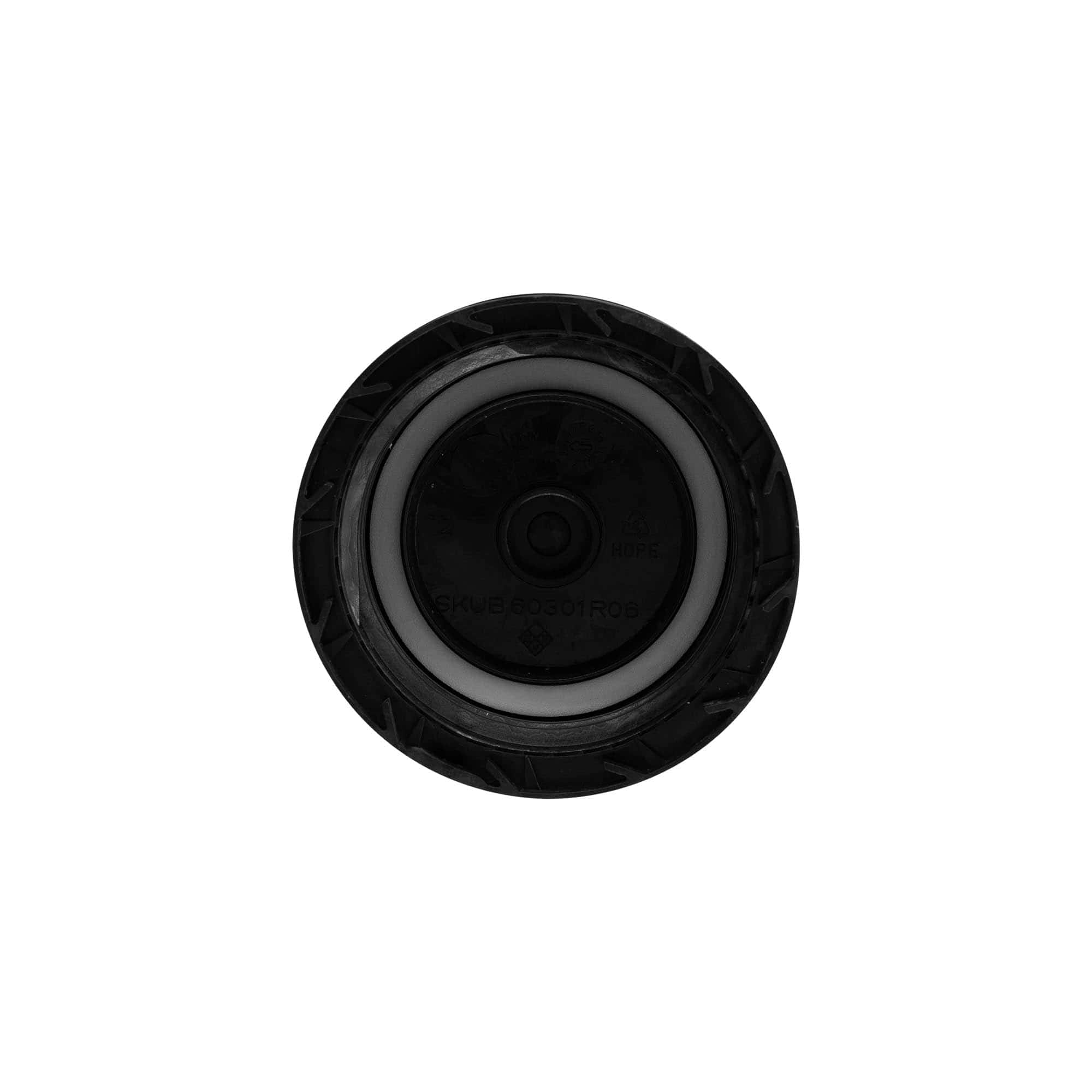 Tappo a vite, plastica PP, nero, per bocca: ND60