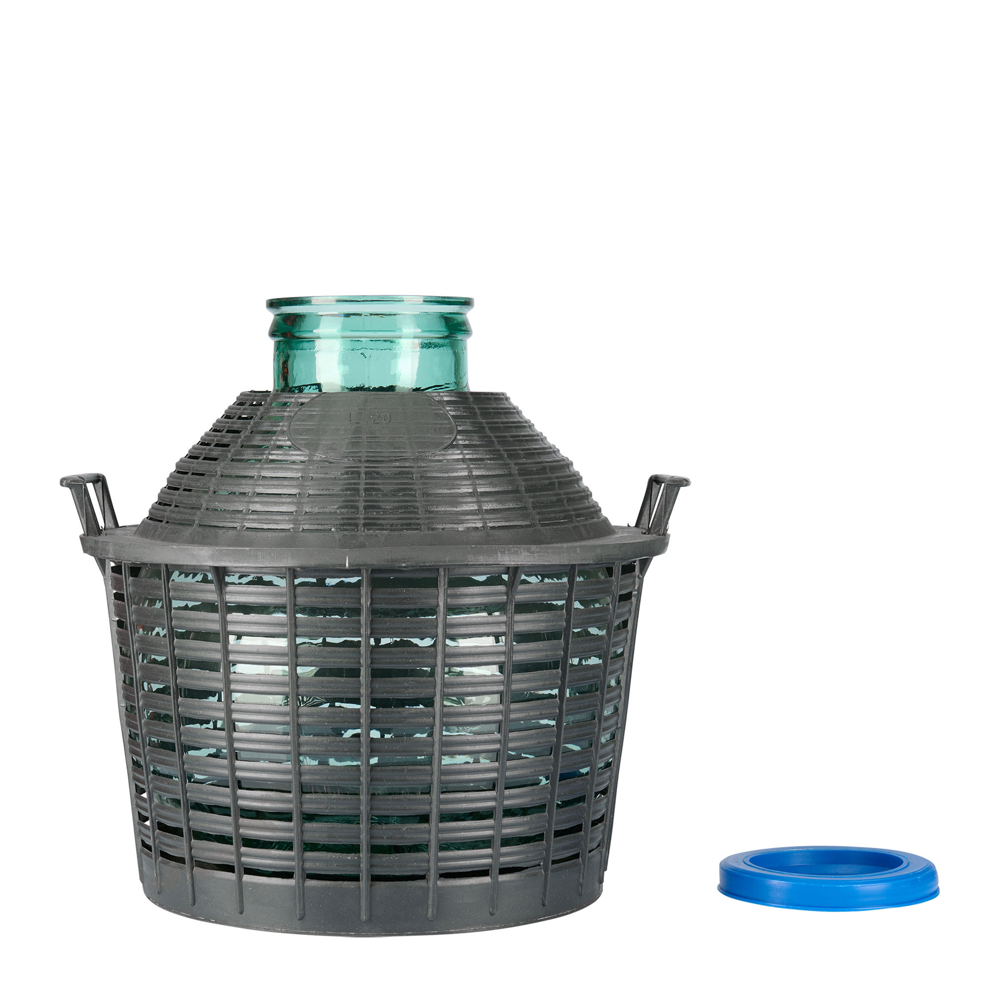 Bombola a pallone da 20 l, collo largo, vetro, bocca: coperchio a calotta Bombola a pallone da 20 l, collo largo, vetro, bocca: coperchio a calotta