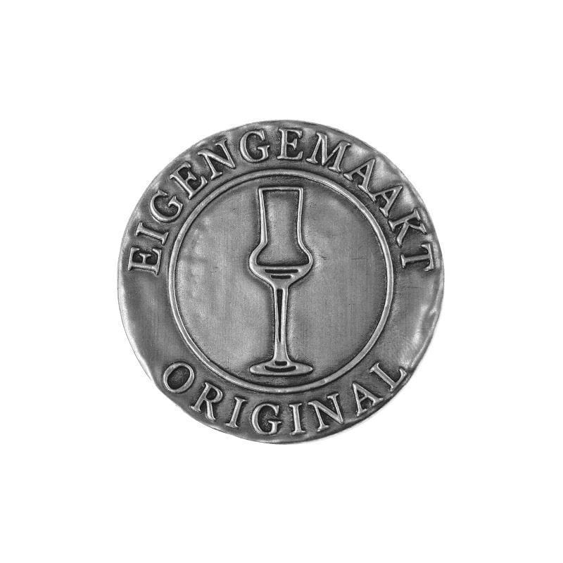Etichetta in stagno 'Fatto in casa', rotonda, metallo, argento Etichetta in stagno 'Fatto in casa', rotonda, metallo, argento