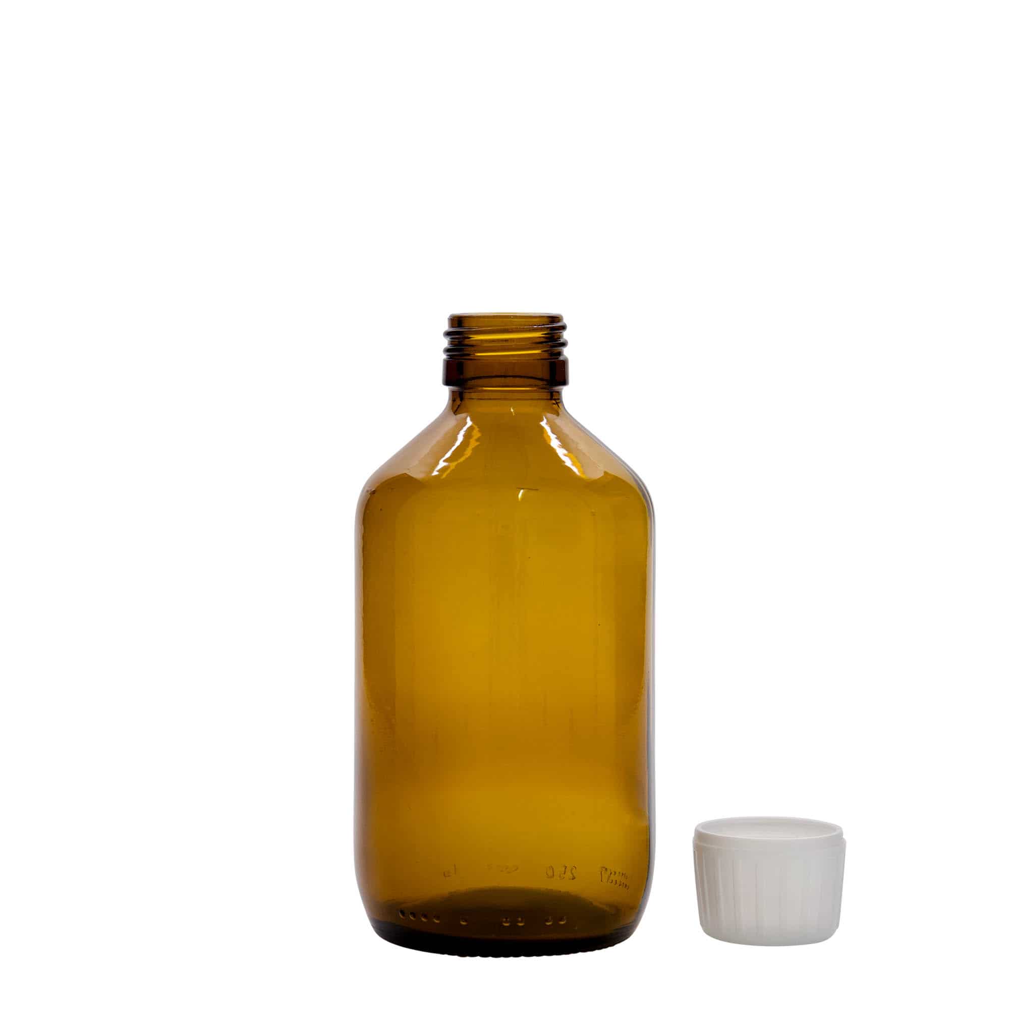250 ml, Flacone farmaceutico, marrone, vetro, imboccatura: PP 28