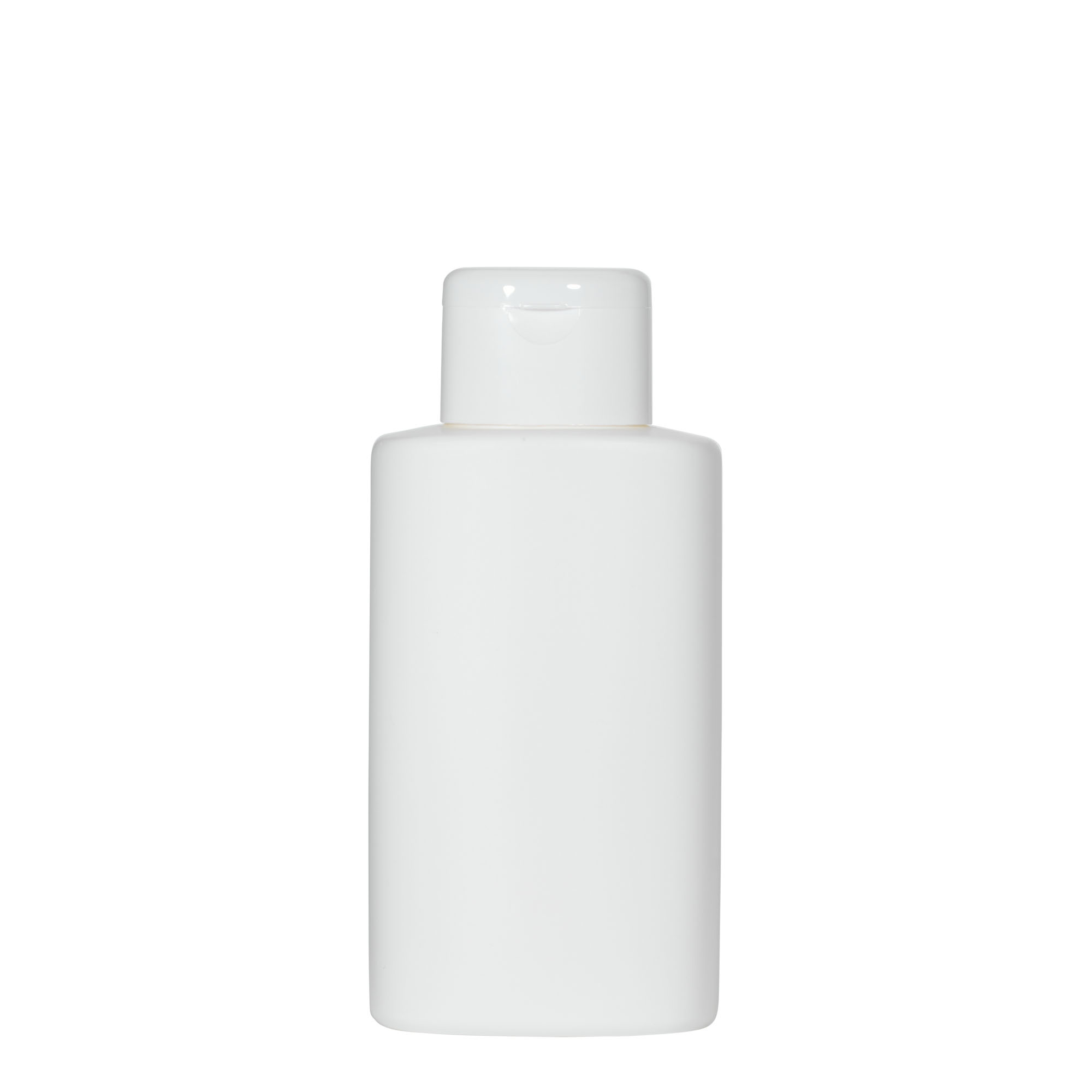 Bottiglia in plastica da 250 ml 'Indy', ovale, HDPE, bianca, bocca: chiusura a vite