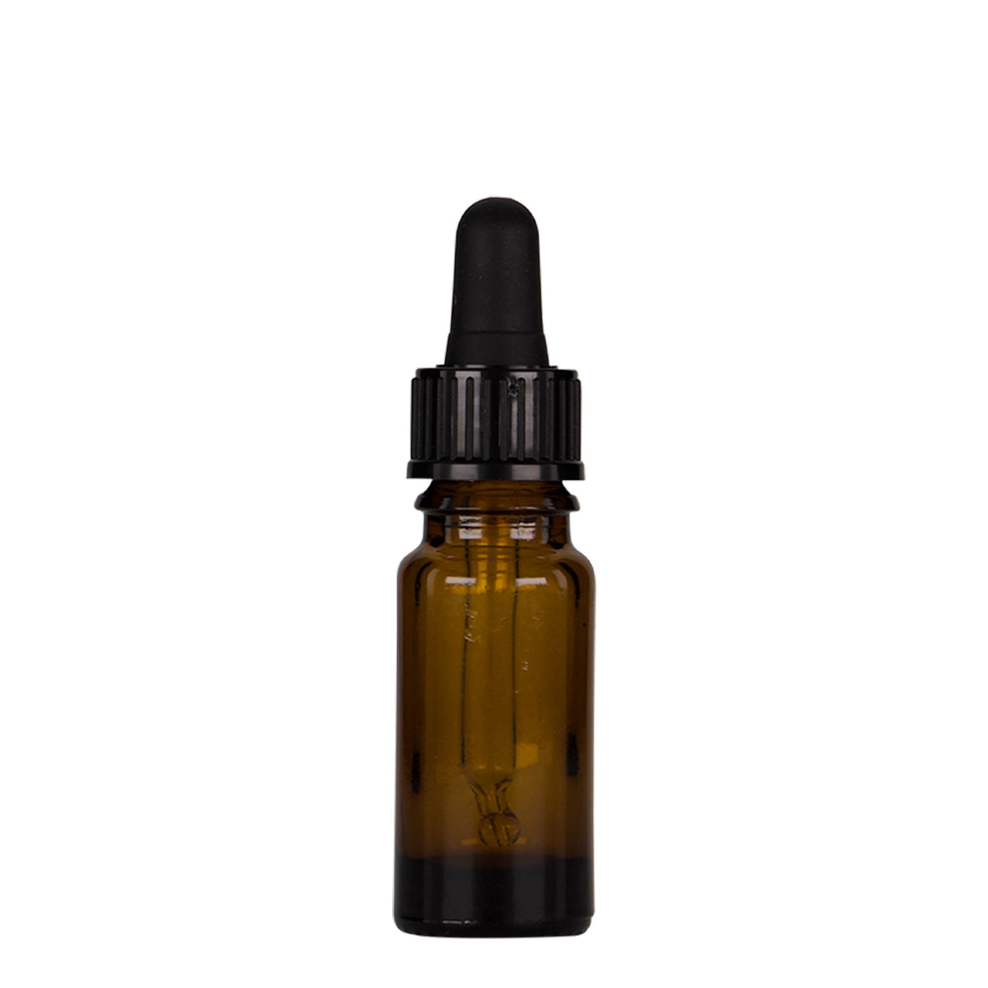 Flacone con contagocce da 10 ml, medicina, vetro, marrone-nero, bocca: DIN 18
