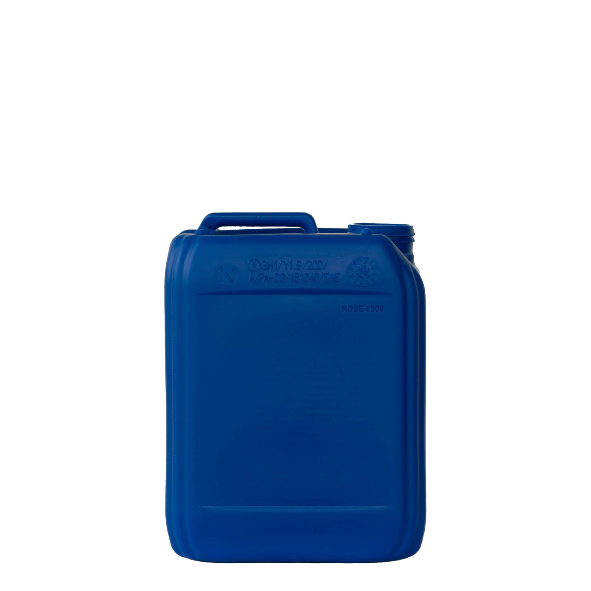 Tanica da 5 l, rettangolare, plastica HDPE, blu, bocca: ND 55 Tanica da 5 l, rettangolare, plastica HDPE, blu, bocca: ND 55