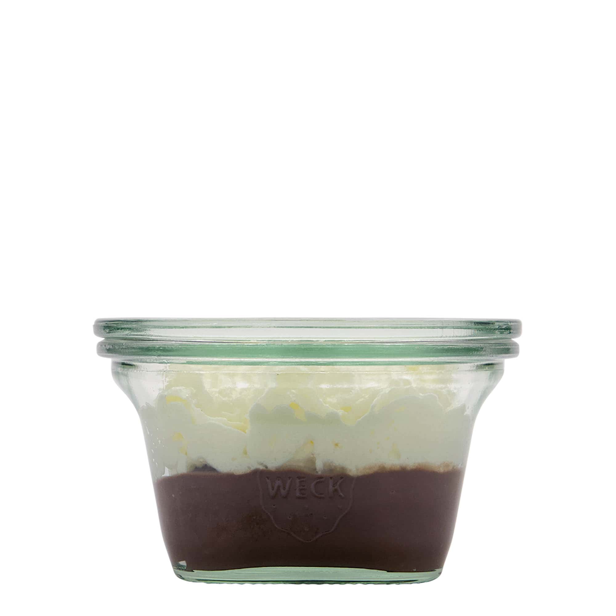 290 ml WECK-Quadroglas, quadrato, bocca: bordo arrotondato
