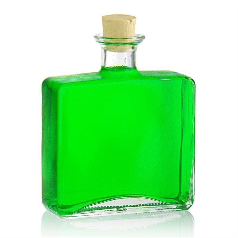 Bottiglia di vetro da 500 ml 'Julia', rettangolare, bocca: sughero Bottiglia di vetro da 500 ml 'Julia', rettangolare, bocca: sughero