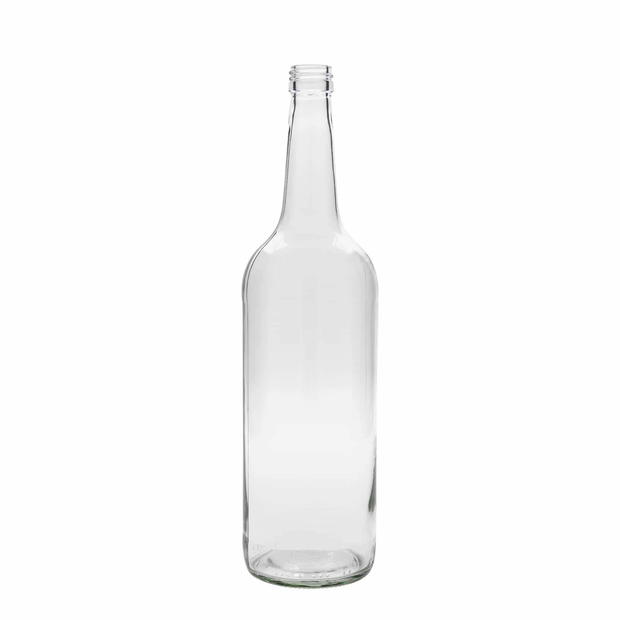 Bottiglia di vetro da 1.000 ml, collo dritto, bocca: PP 28