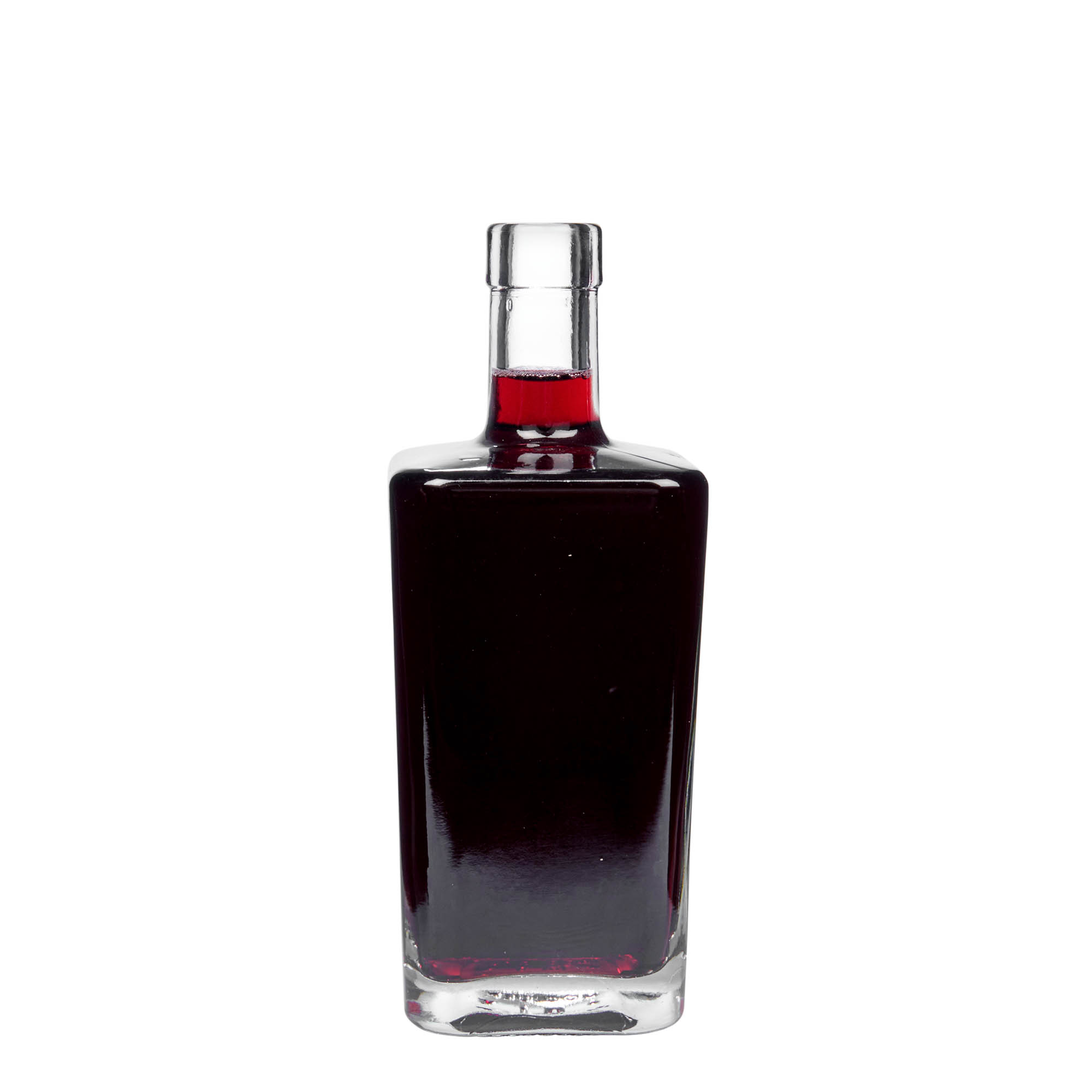 500 ml Bottiglia di vetro 'Noel', quadrata, vetro, imboccatura: fascetta