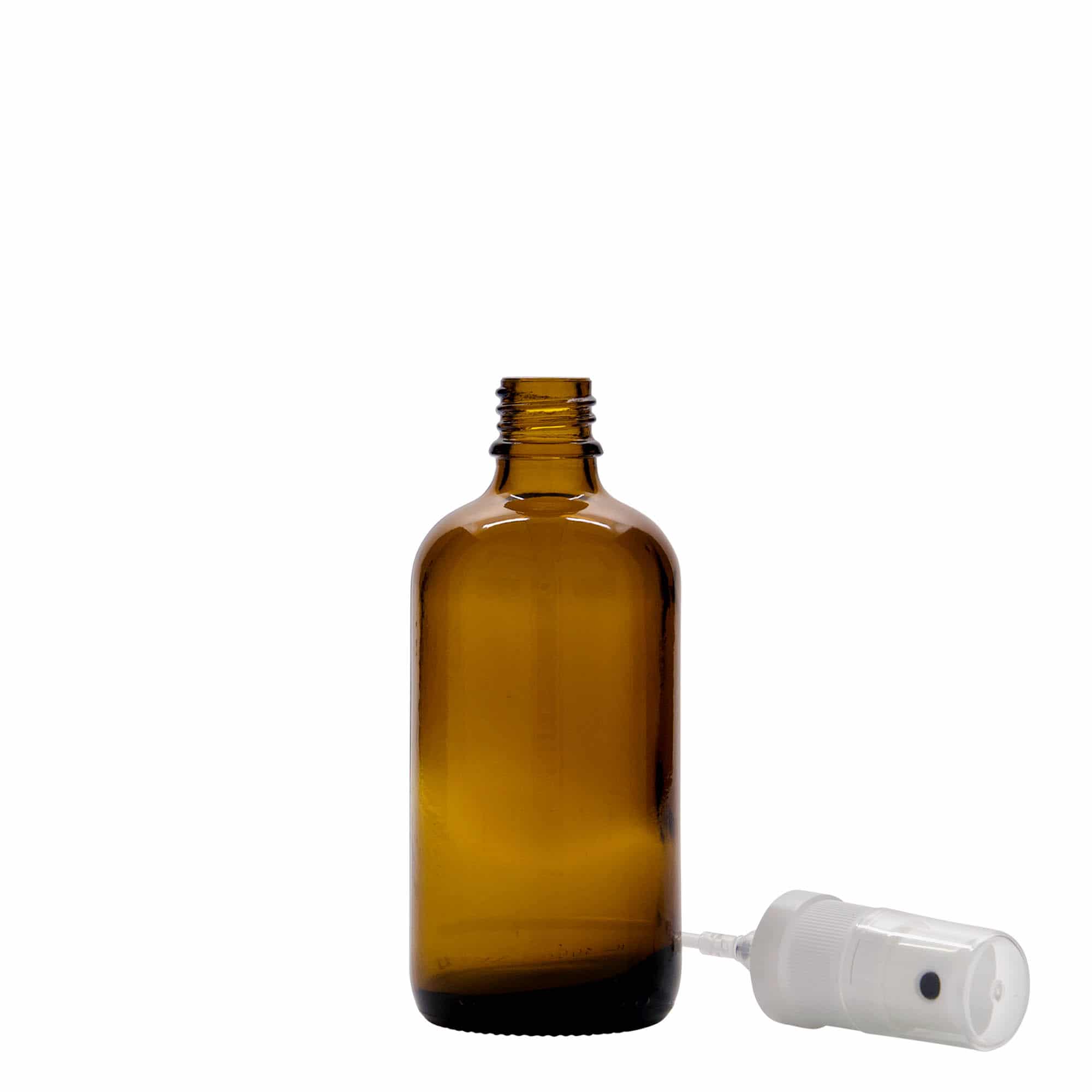100 ml Flacone spray farmaceutico, vetro, marrone, imboccatura: DIN 18