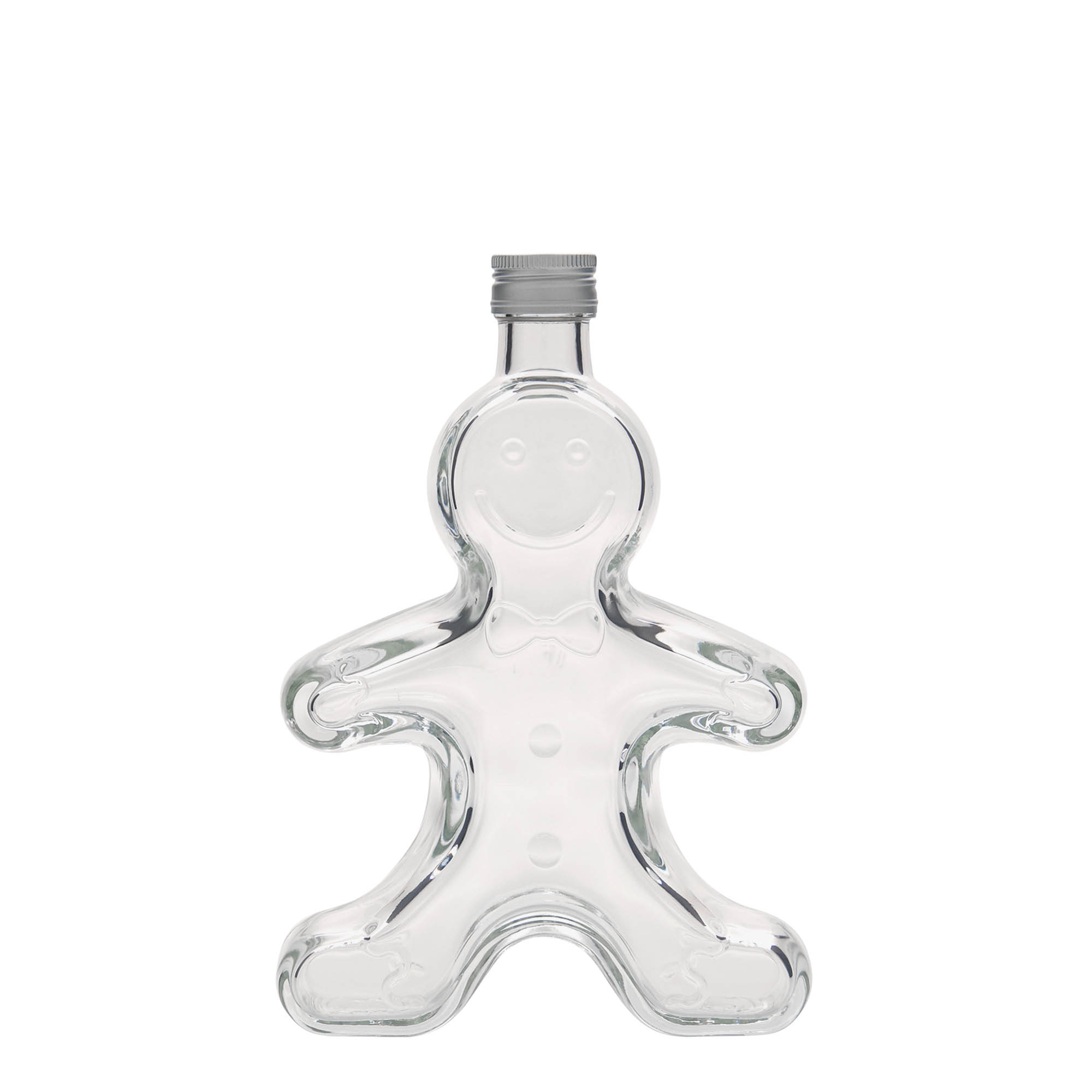 Bottiglia di vetro da 250 ml 'Omino di pan di zenzero', bocca: PP 24 Bottiglia di vetro da 250 ml 'Omino di pan di zenzero', bocca: PP 24
