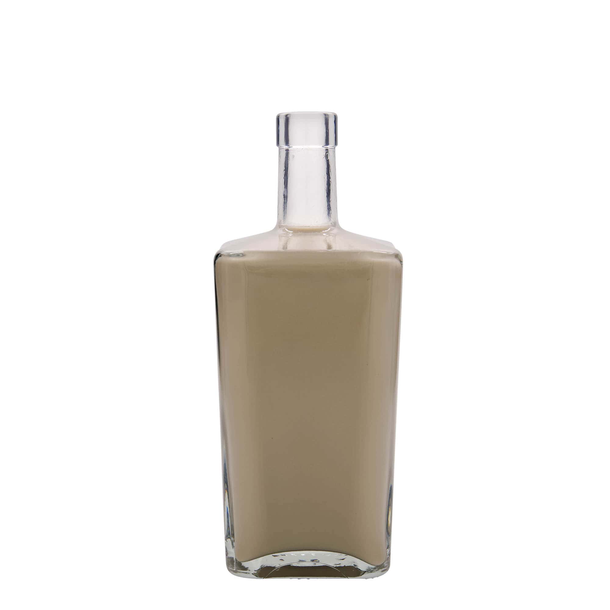 Bottiglia di vetro da 700 ml 'Noel', quadrata, bocca: sughero