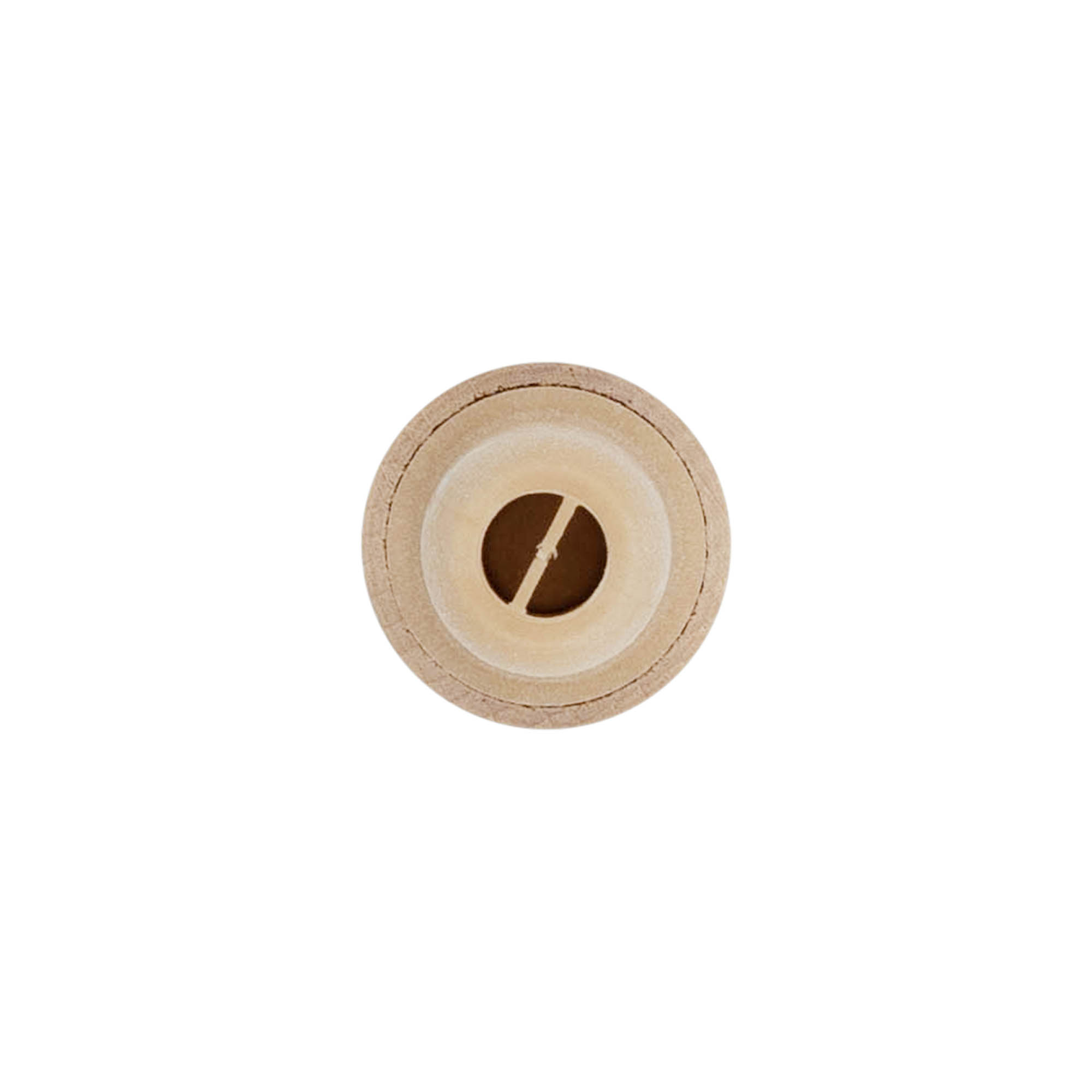Tappo con impugnatura e apertura dosatrice 19 mm, legno/plastica, beige, per bocca: sughero