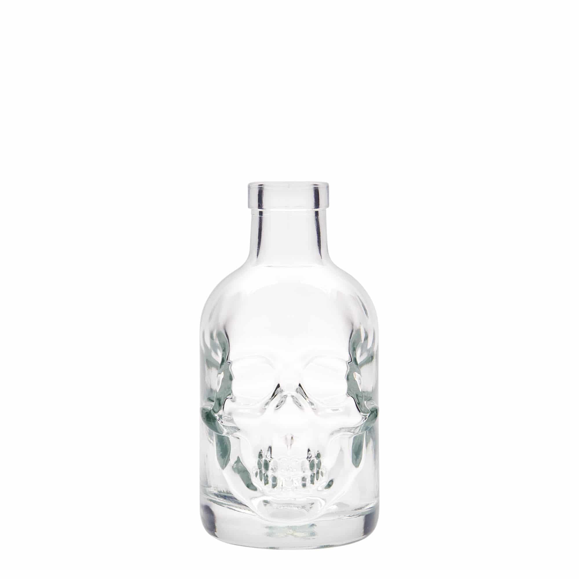 Bottiglia di vetro da 200 ml 'Teschio', bocca: sughero Bottiglia di vetro da 200 ml 'Teschio', bocca: sughero