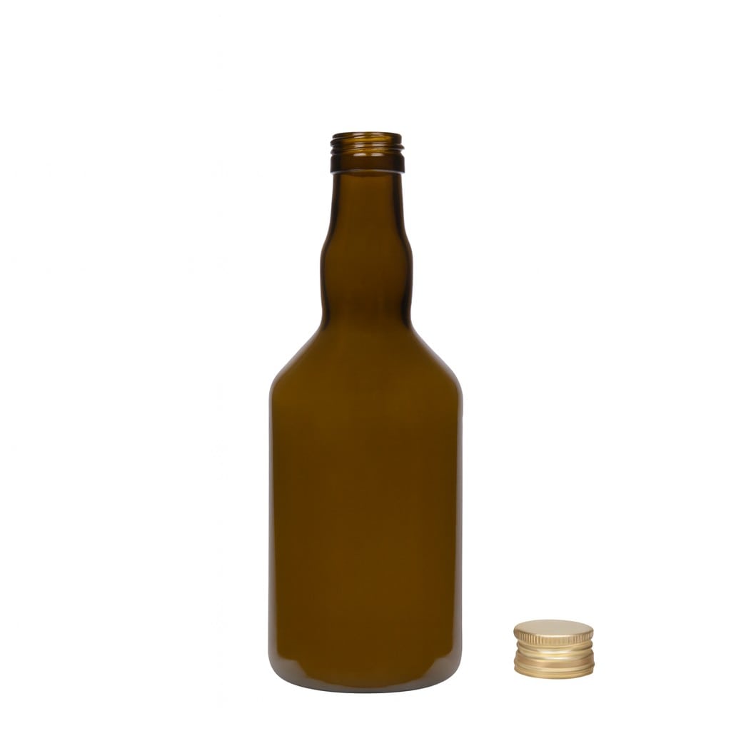 Bottiglia di vetro da 500 ml 'Olona', verde antico, bocca: PP 31,5