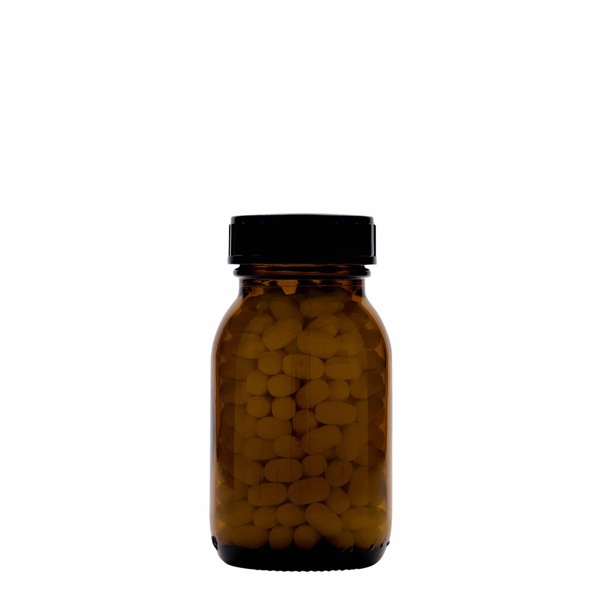 125 ml barattolo a bocca larga, marrone, bocca: DIN 40