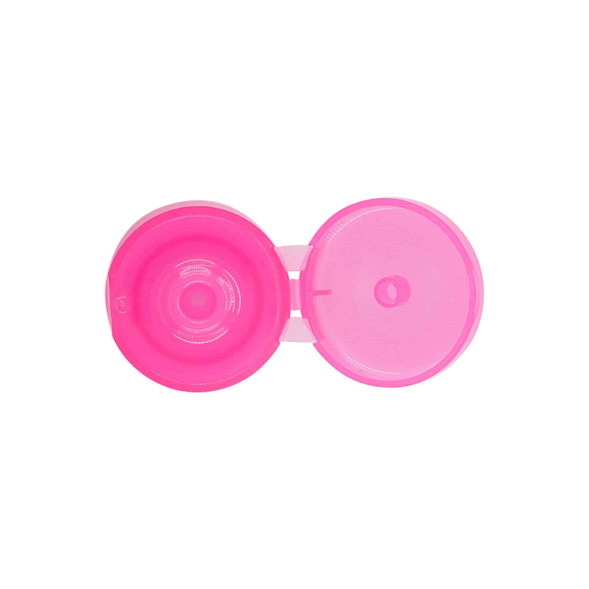 Tappo a vite con cerniera Flip-Top, plastica PP, rosa, per imboccatura: 24/410