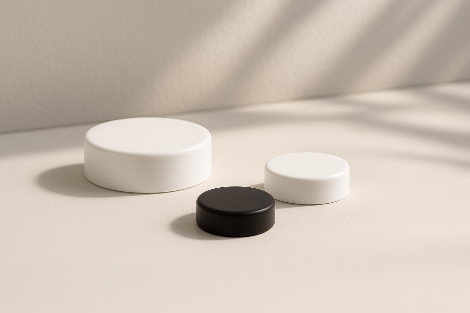 Tappo a vite per 50 ml 'Antonella', plastica PP, nero