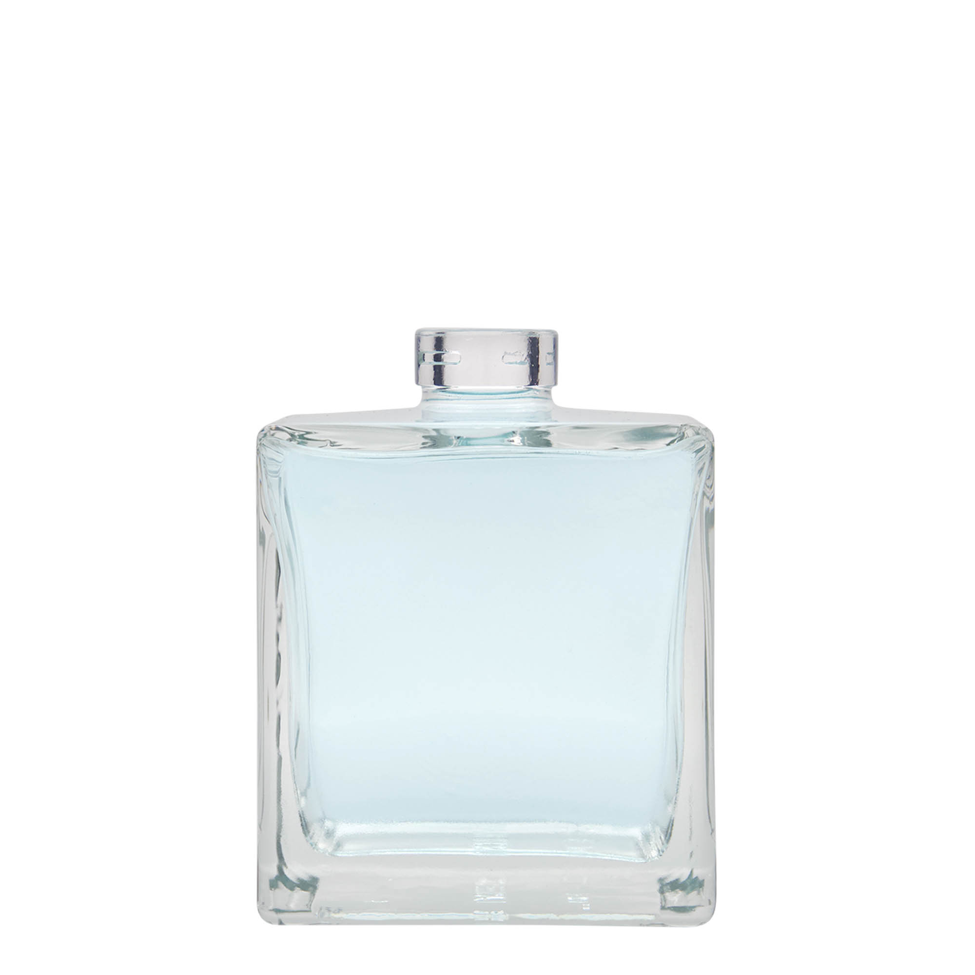 Bottiglia di vetro da 500 ml 'Cube', quadrata, bocca: tappo di sughero Bottiglia di vetro da 500 ml 'Cube', quadrata, bocca: tappo di sughero
