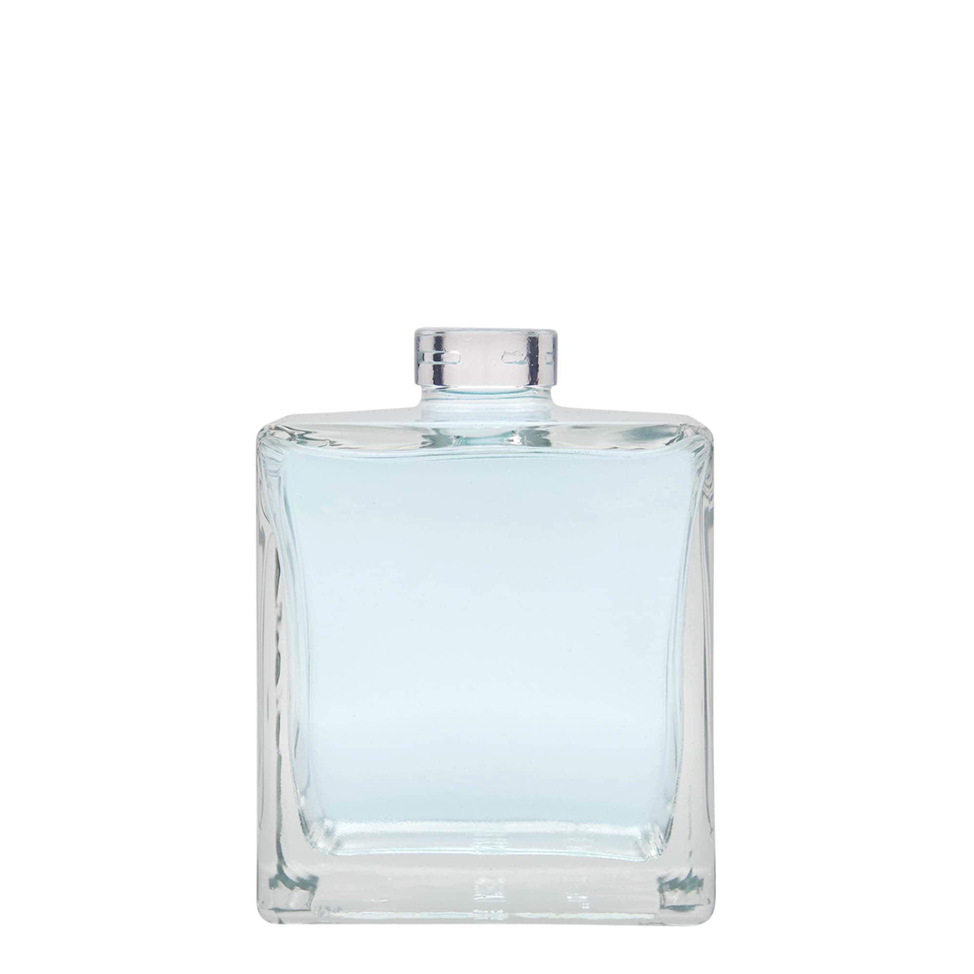 Bottiglia di vetro da 500 ml 'Cube', quadrata, bocca: tappo di sughero Bottiglia di vetro da 500 ml 'Cube', quadrata, bocca: tappo di sughero