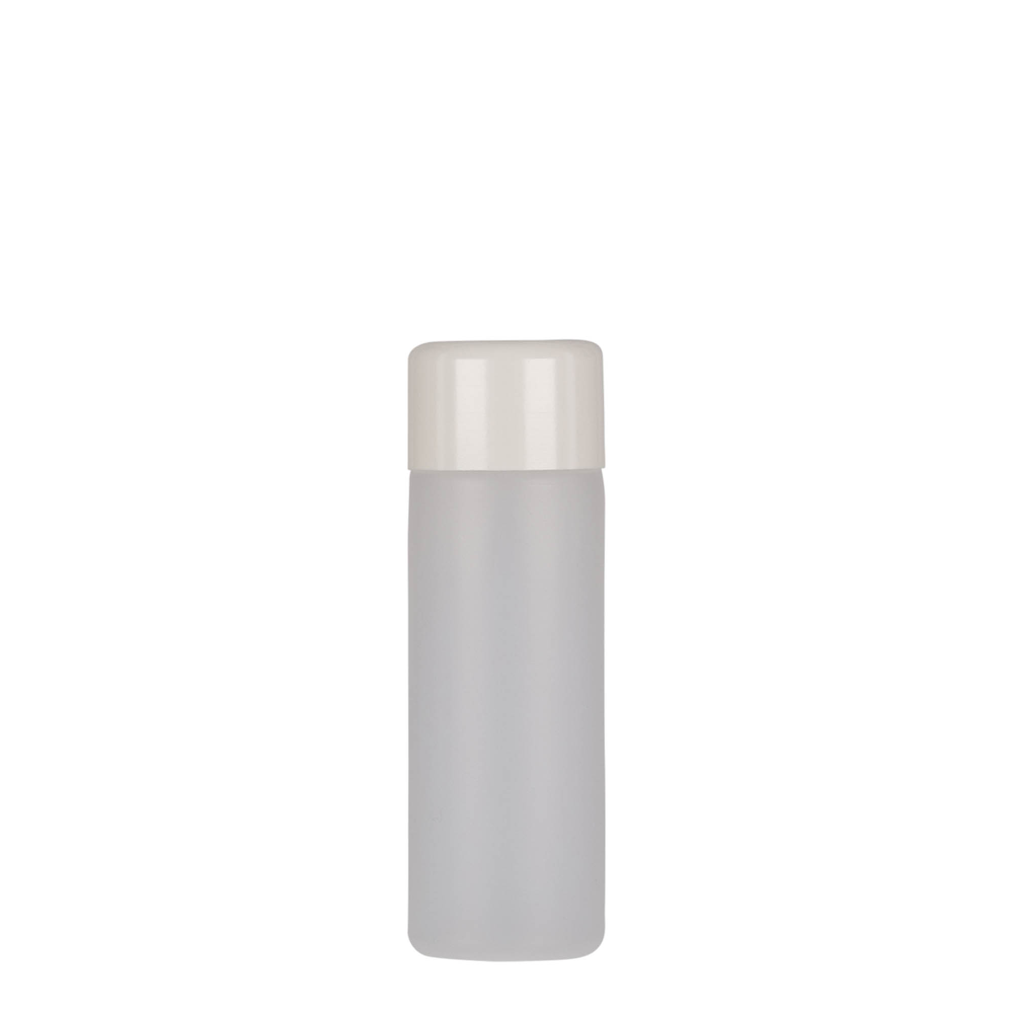 50 ml bottiglia rotonda, plastica PE, naturale, bocca: chiusura a vite