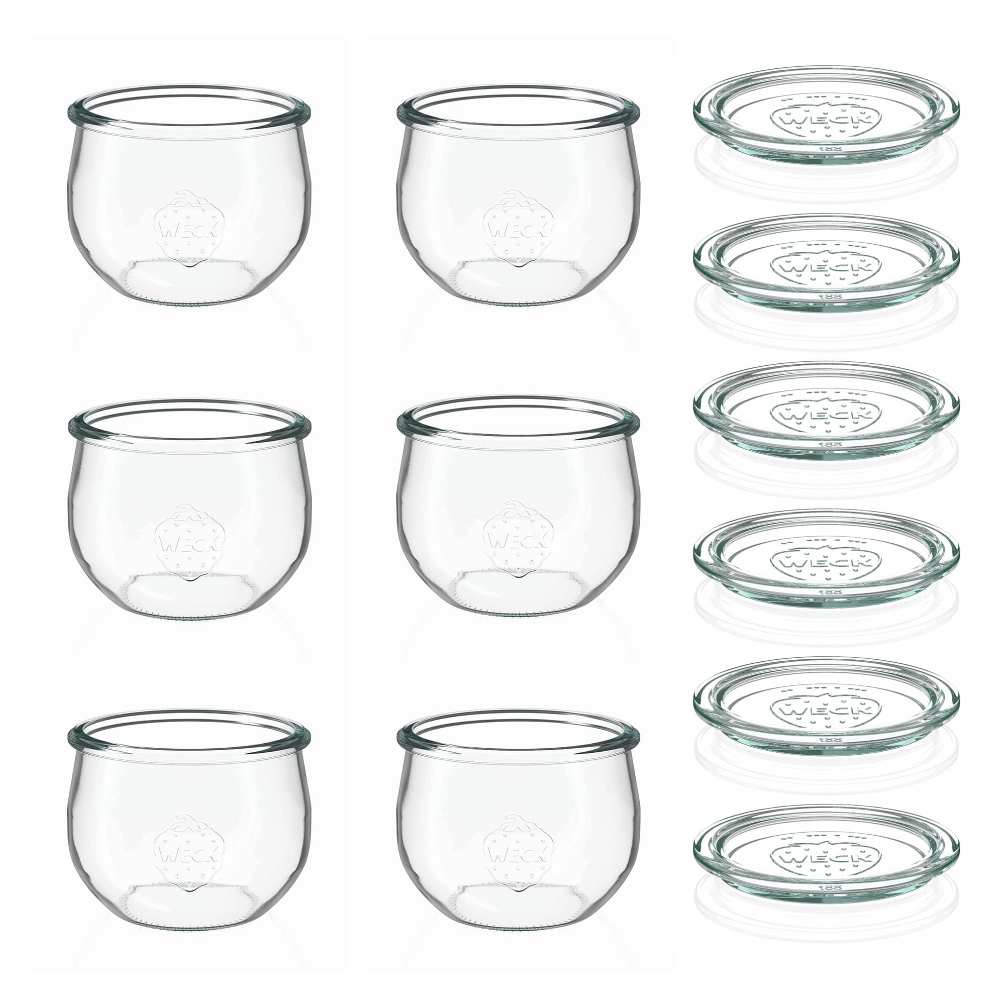 6x 580 ml vaso WECK a tulipano con coperchio in vetro RR 100