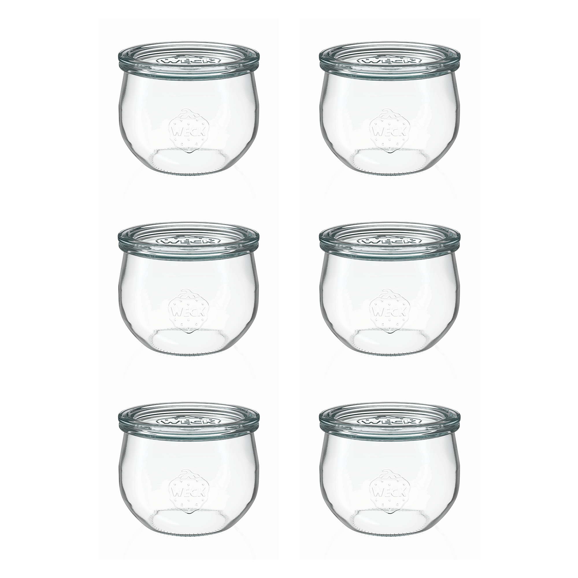 6x 580 ml vaso WECK a tulipano con coperchio in vetro RR 100