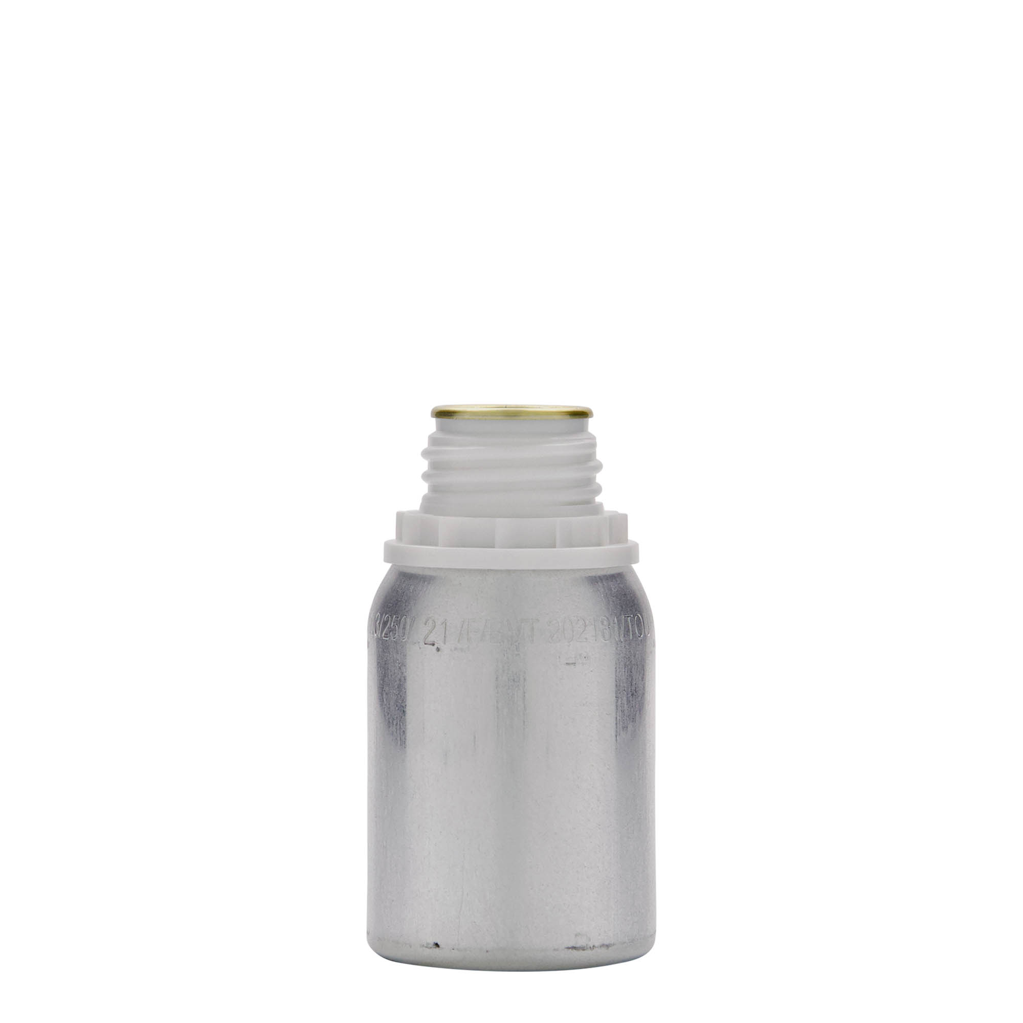 125 ml bottiglia in alluminio, metallo, argento, bocca: DIN 32