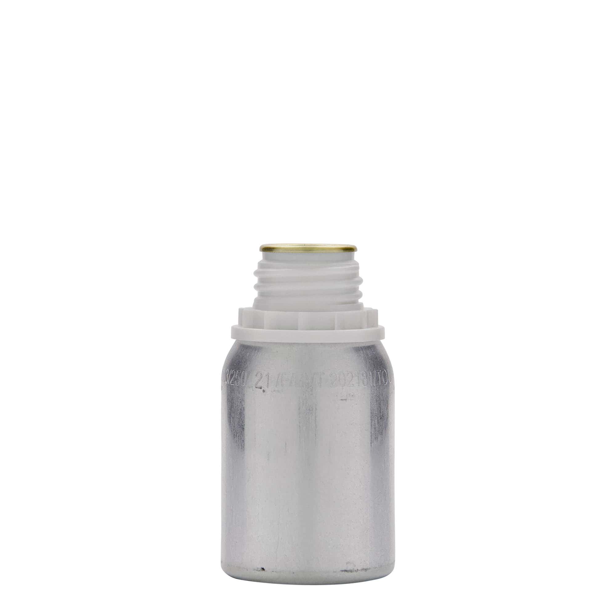 125 ml bottiglia in alluminio, metallo, argento, bocca: DIN 32