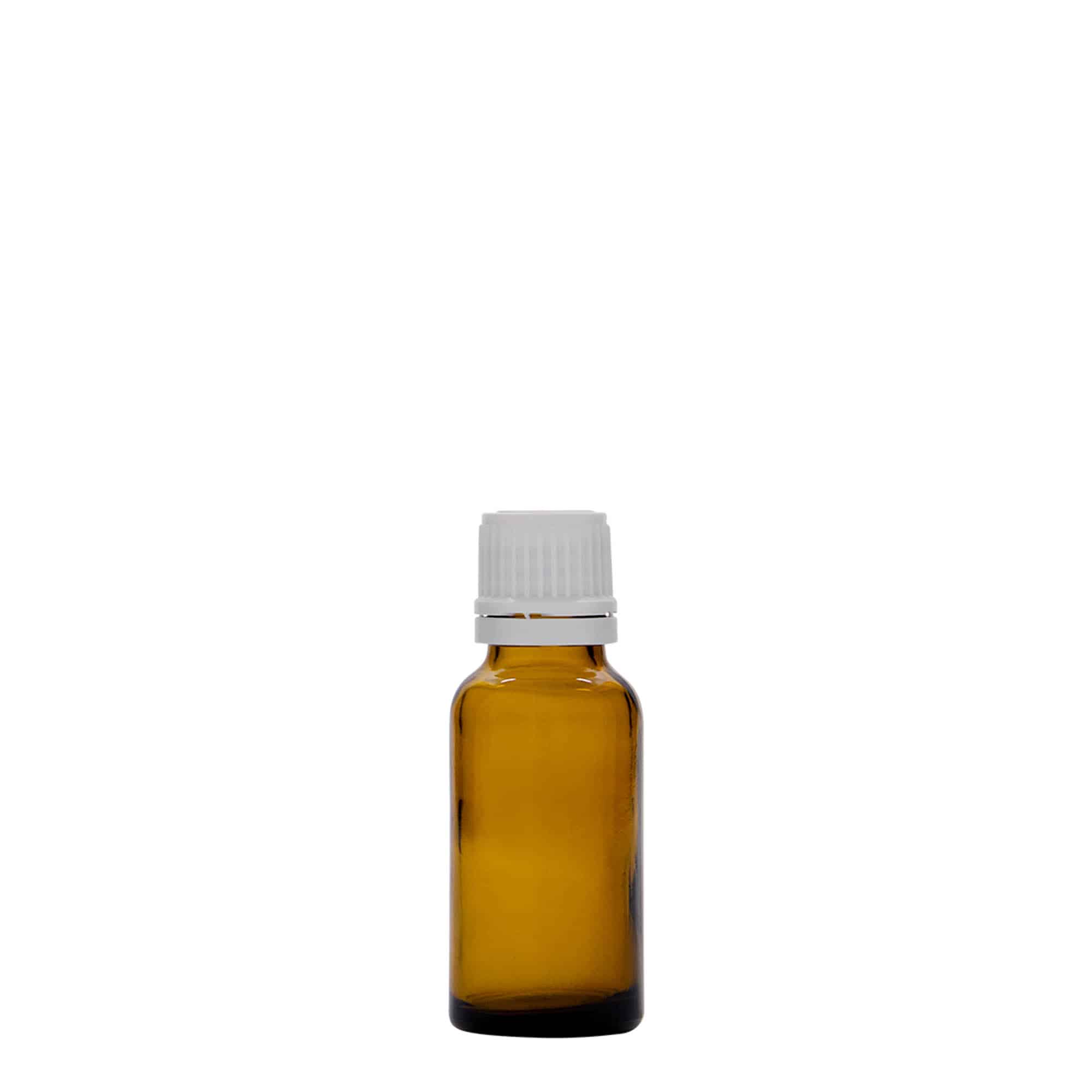 20 ml flacone medico, vetro marrone, bocca: DIN 18