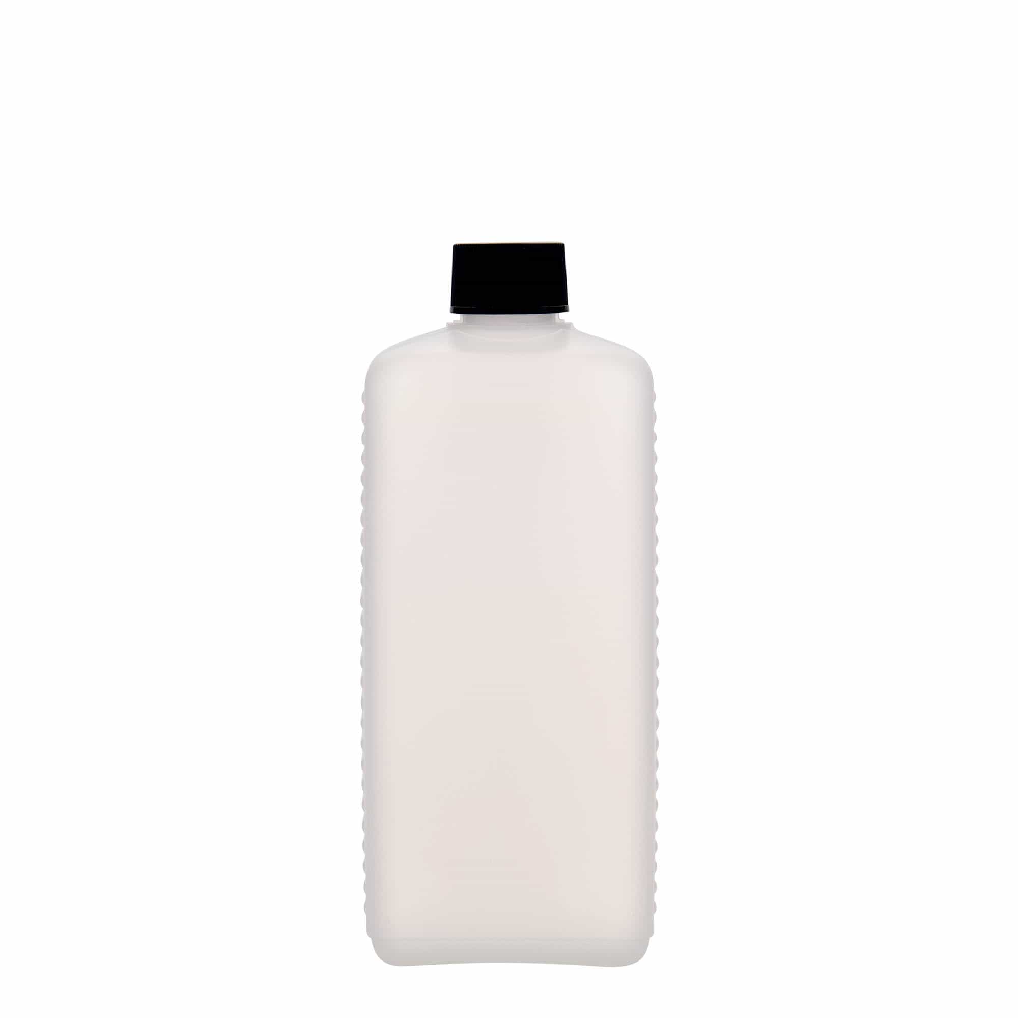 Contenitore da 500 ml, rettangolare, plastica HDPE, naturale, bocca: DIN 25 EPE