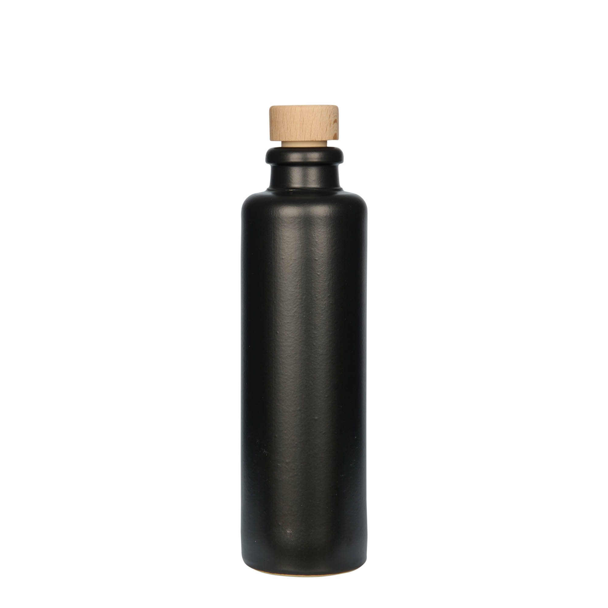 Boccale da 200 ml, gres, nero, bocca: sughero
