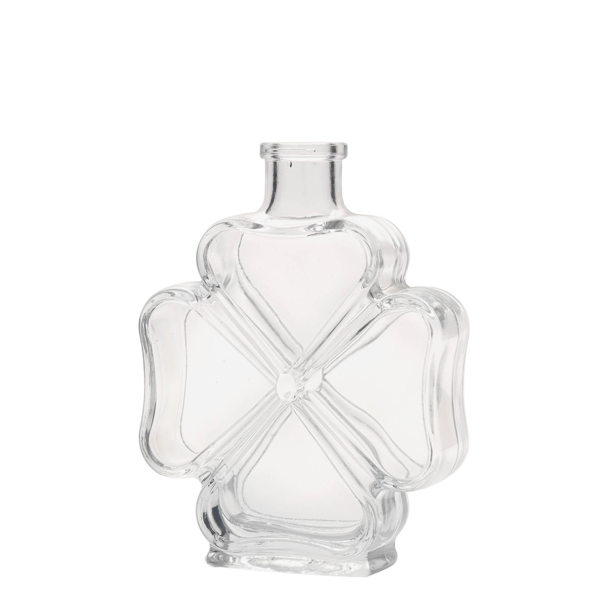 Bottiglia di vetro da 200 ml 'Trifoglio', bocca: tappo di sughero Bottiglia di vetro da 200 ml 'Trifoglio', bocca: tappo di sughero