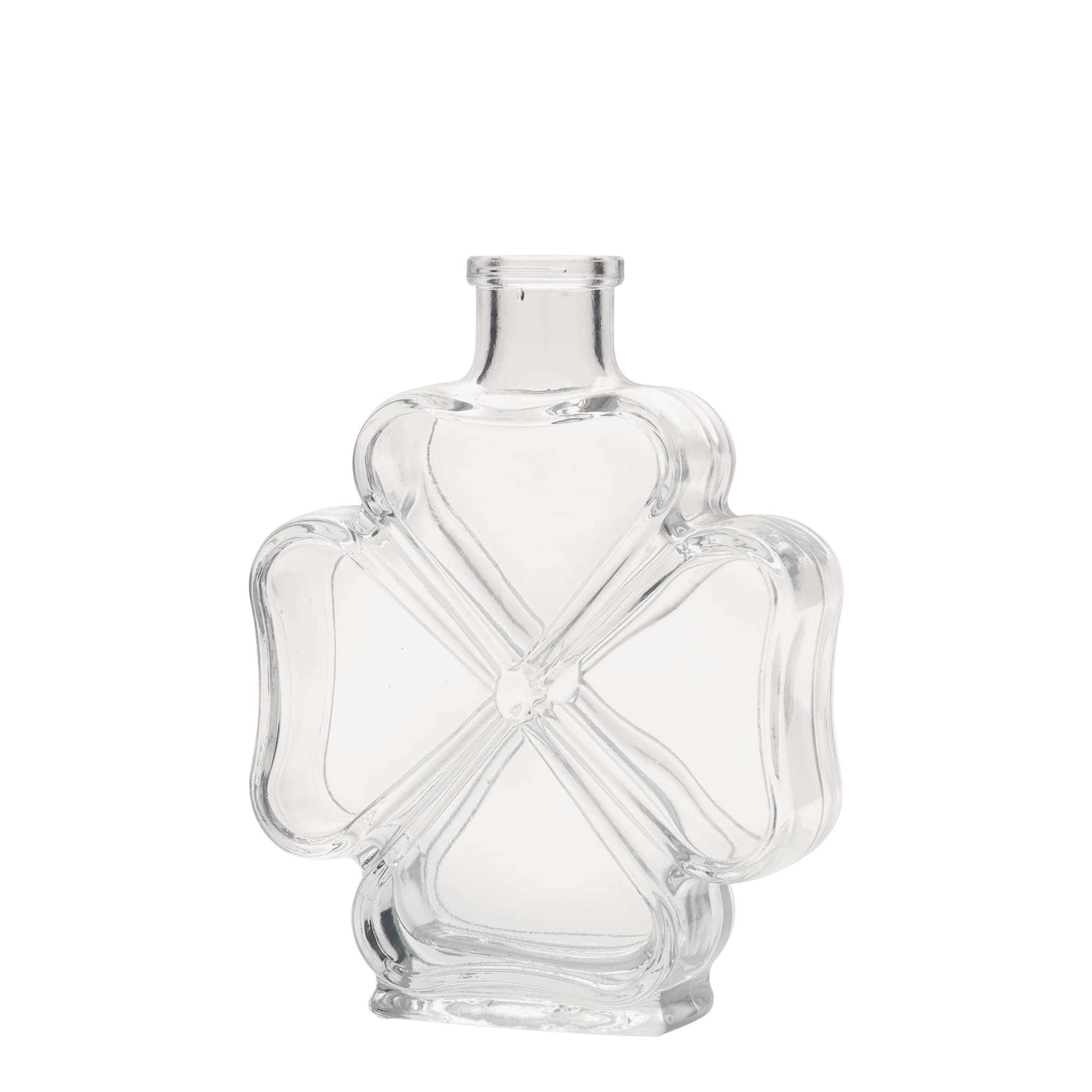 Bottiglia di vetro da 200 ml 'Trifoglio', bocca: tappo di sughero Bottiglia di vetro da 200 ml 'Trifoglio', bocca: tappo di sughero