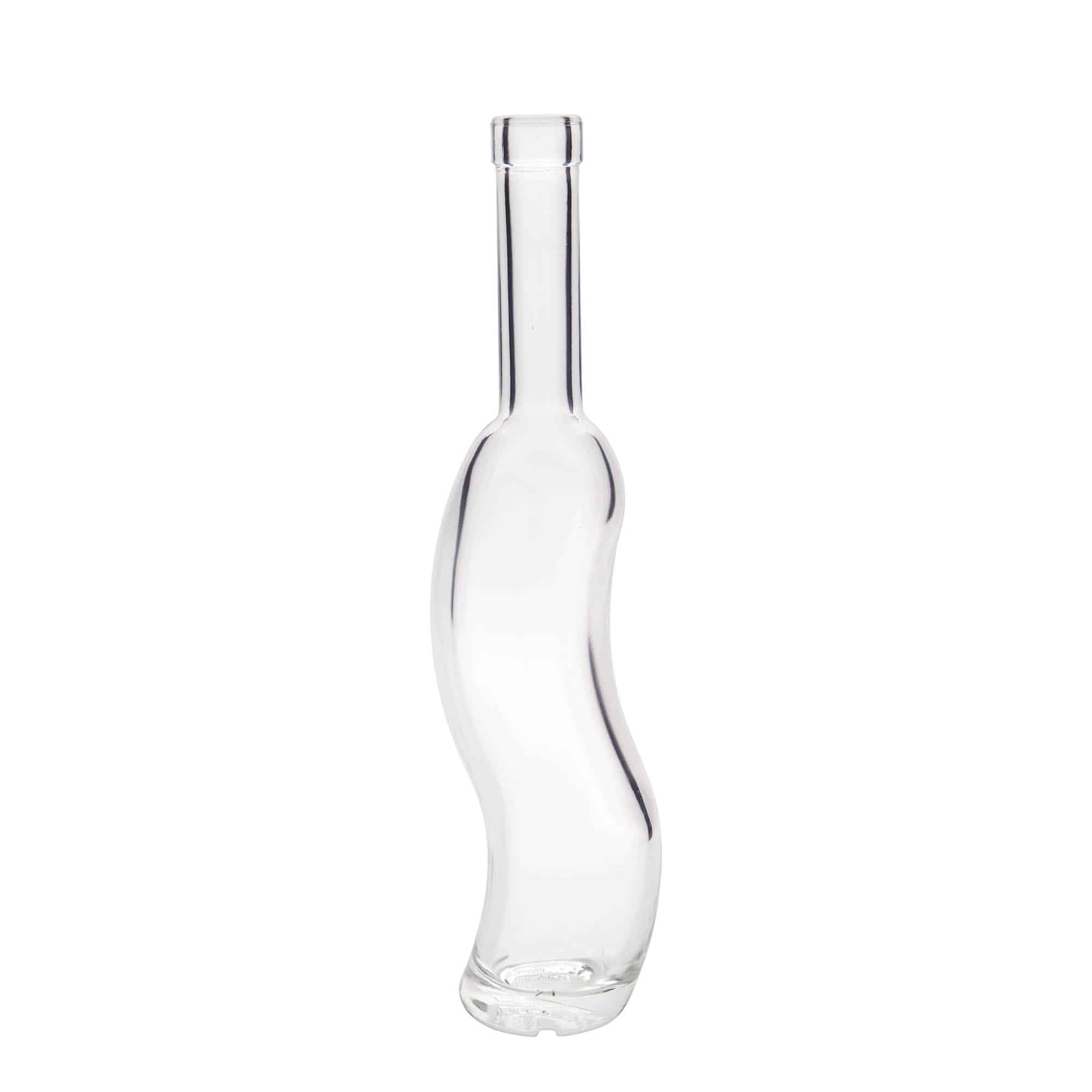 350 ml Bottiglia di vetro 'La-Ola', semicircolare, imboccatura: fascetta