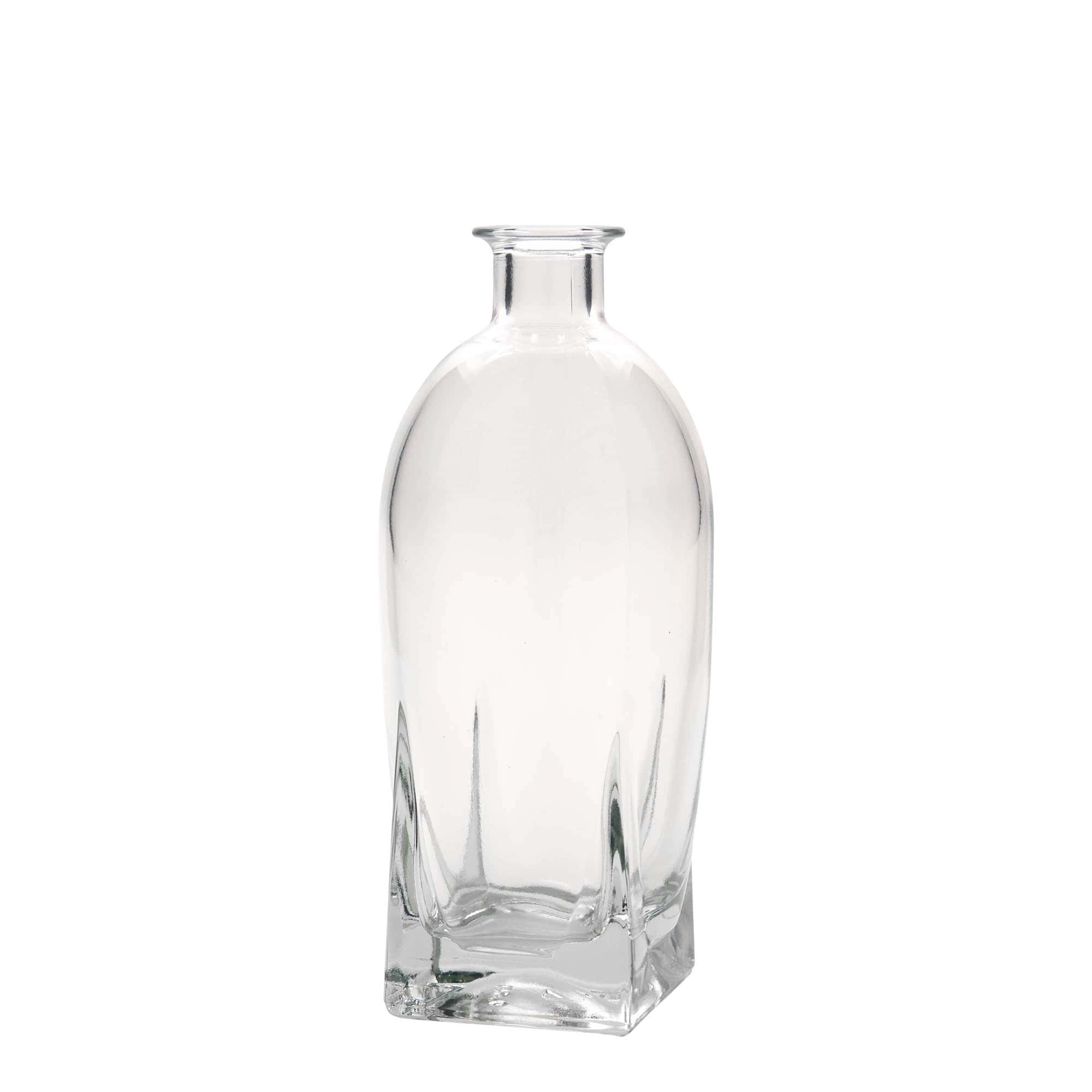 Bottiglia di vetro da 500 ml 'Zino', quadrata, bocca: tappo in sughero Bottiglia di vetro da 500 ml 'Zino', quadrata, bocca: tappo in sughero