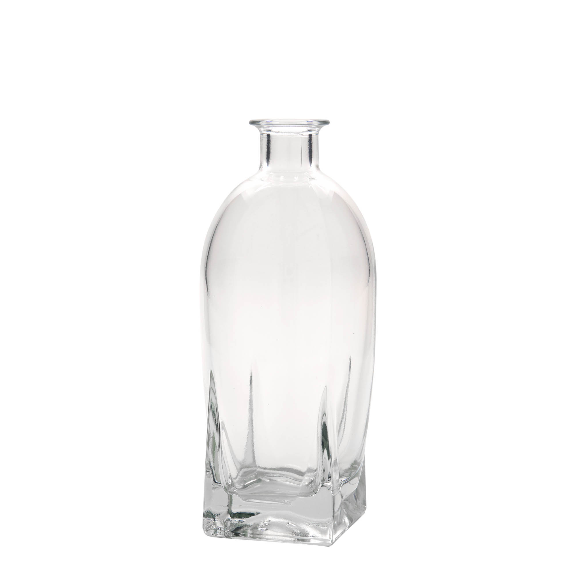 Bottiglia di vetro da 500 ml 'Zino', quadrata, bocca: tappo in sughero Bottiglia di vetro da 500 ml 'Zino', quadrata, bocca: tappo in sughero
