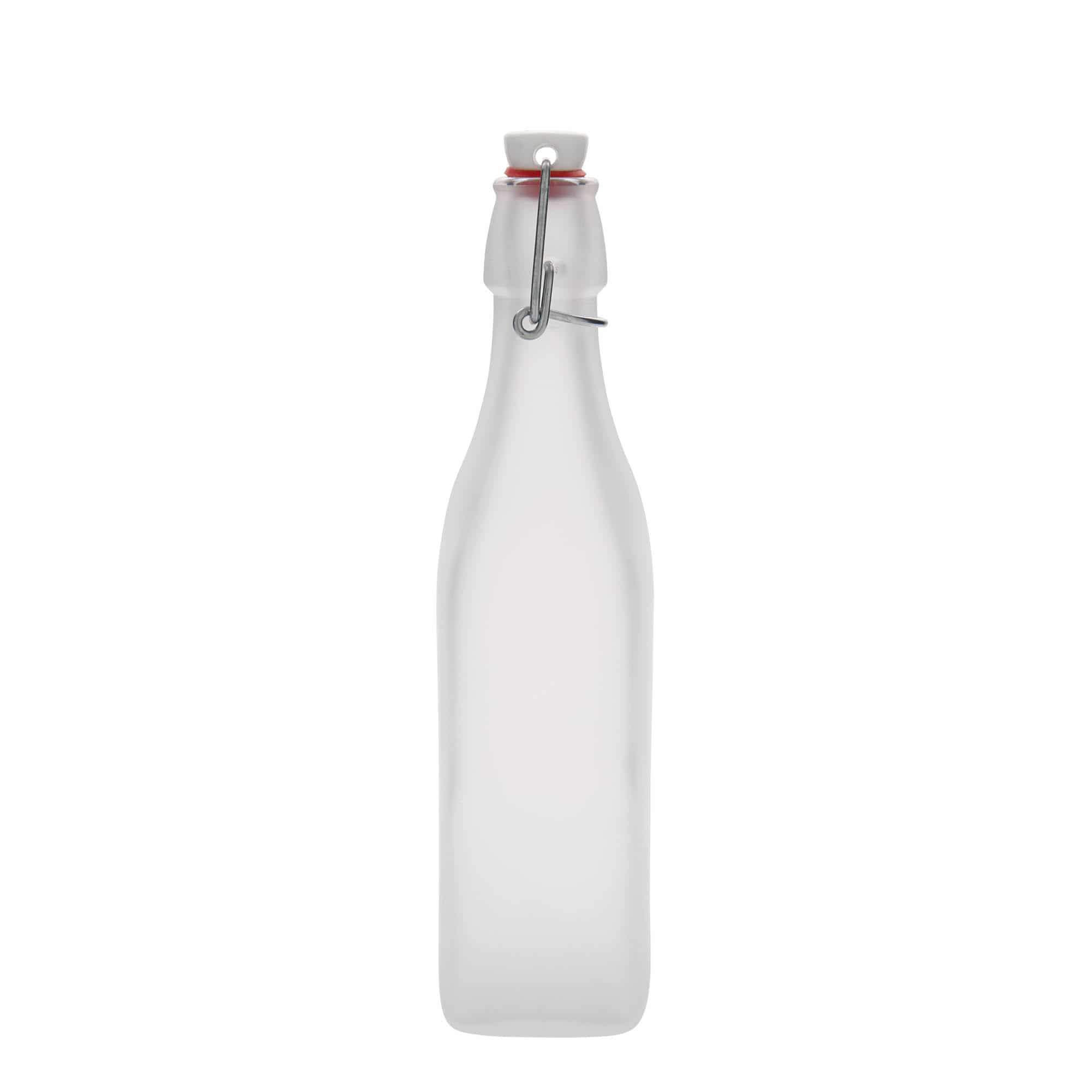 500 ml Bottiglia di vetro 'Swing', quadrata, bianco, imboccatura: tappo meccanico